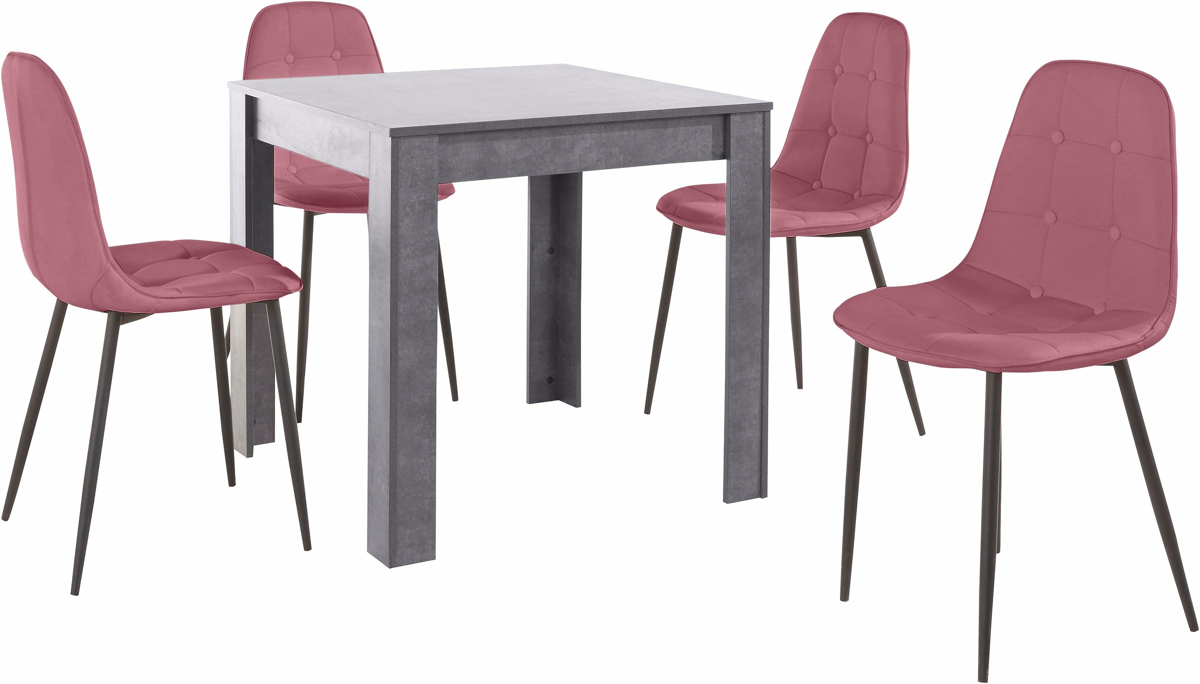 INOSIGN Essgruppe, (Set, 5 tlg.), mit Esstisch 80 cm breit