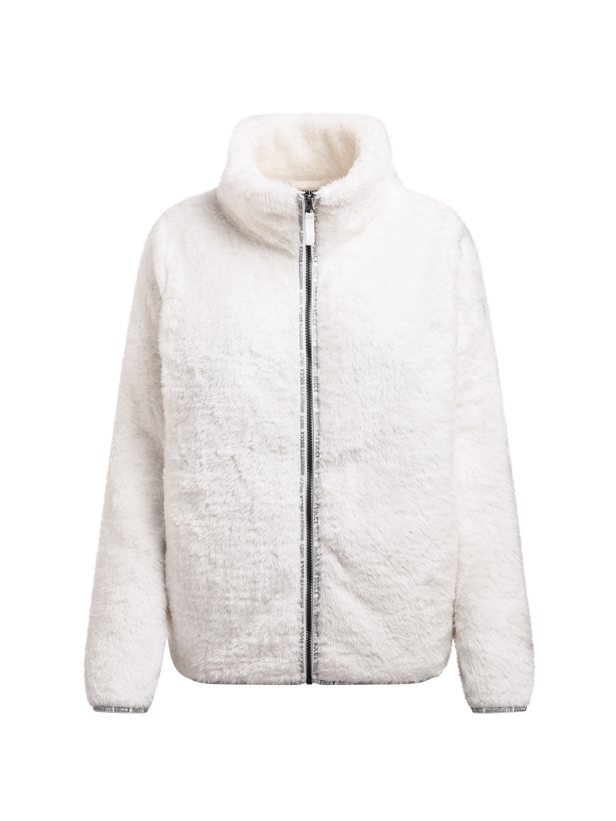 SOCCX Fleecejacke ohne Kapuze mit Stehkragen