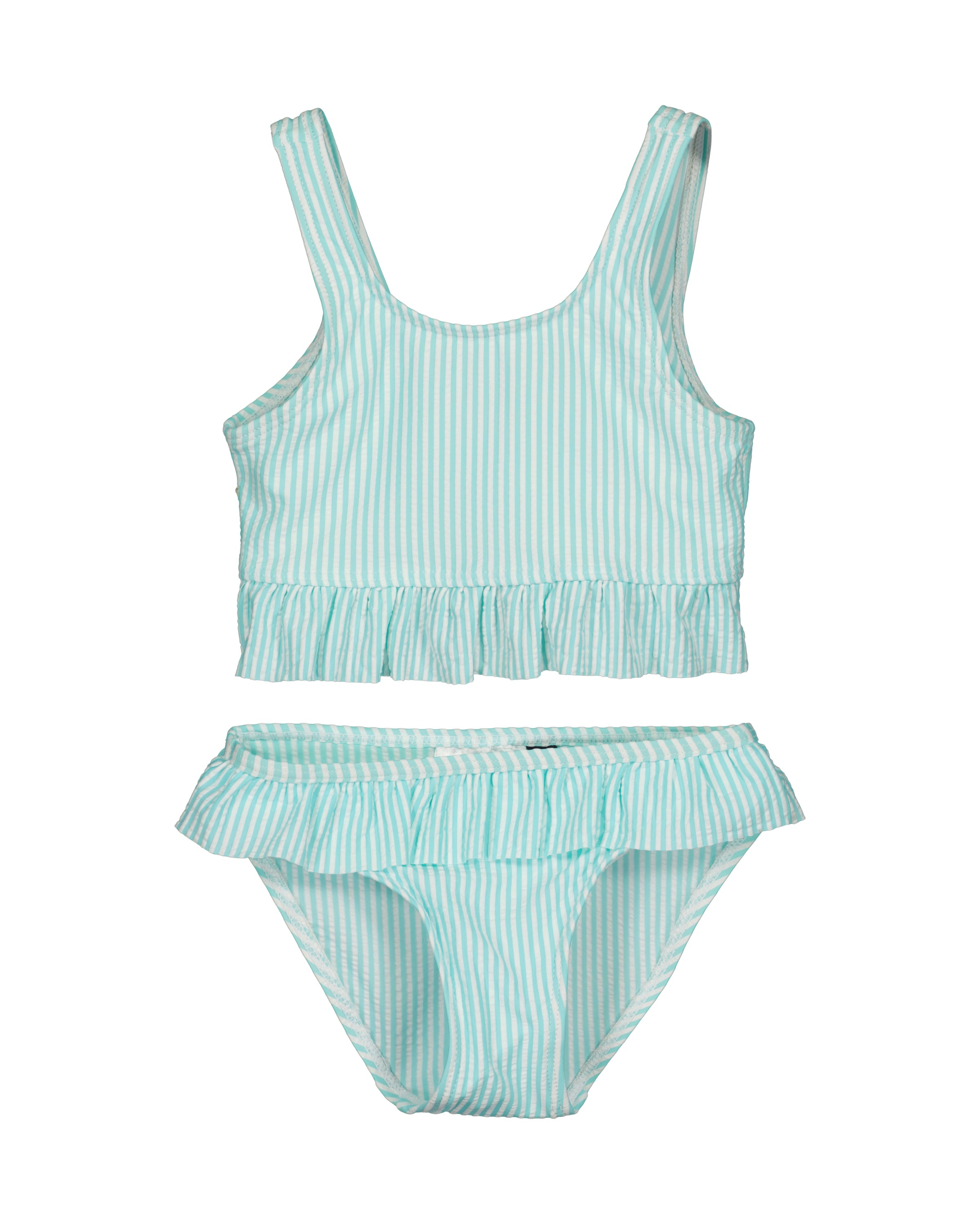 BLUE SEVEN Mädchen Bandeau-Bikini "Blue Seven Mädchen Bikini Set mit Rüschen"6220, aqua, Gr. 92, Elasthan, Polyamid, Polyester, Bikini-Sets