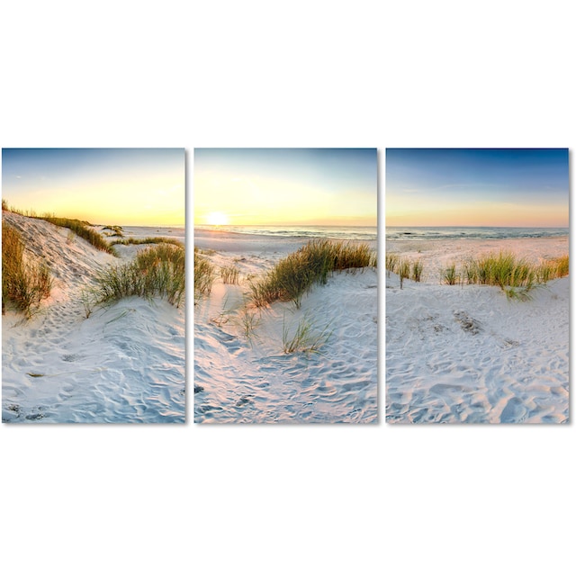 queence Acrylglasbild »Sunset Beach 3-teilig«, Strand, (1 St.) kaufen | BAUR