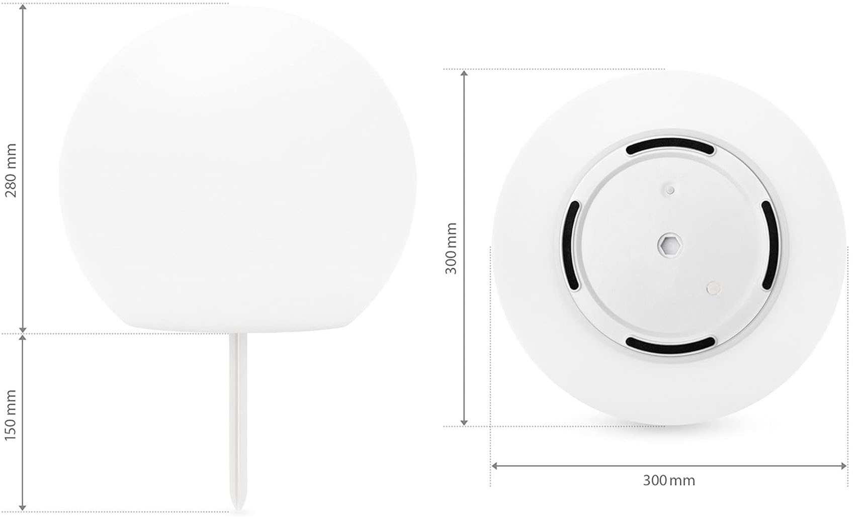 my home LED Solarleuchte »Orlaith, LED-Solar Kugelleuchte Ø 30 cm«, Leuchtmittel LED-Modul | LED fest integriert, mit Erdspieß