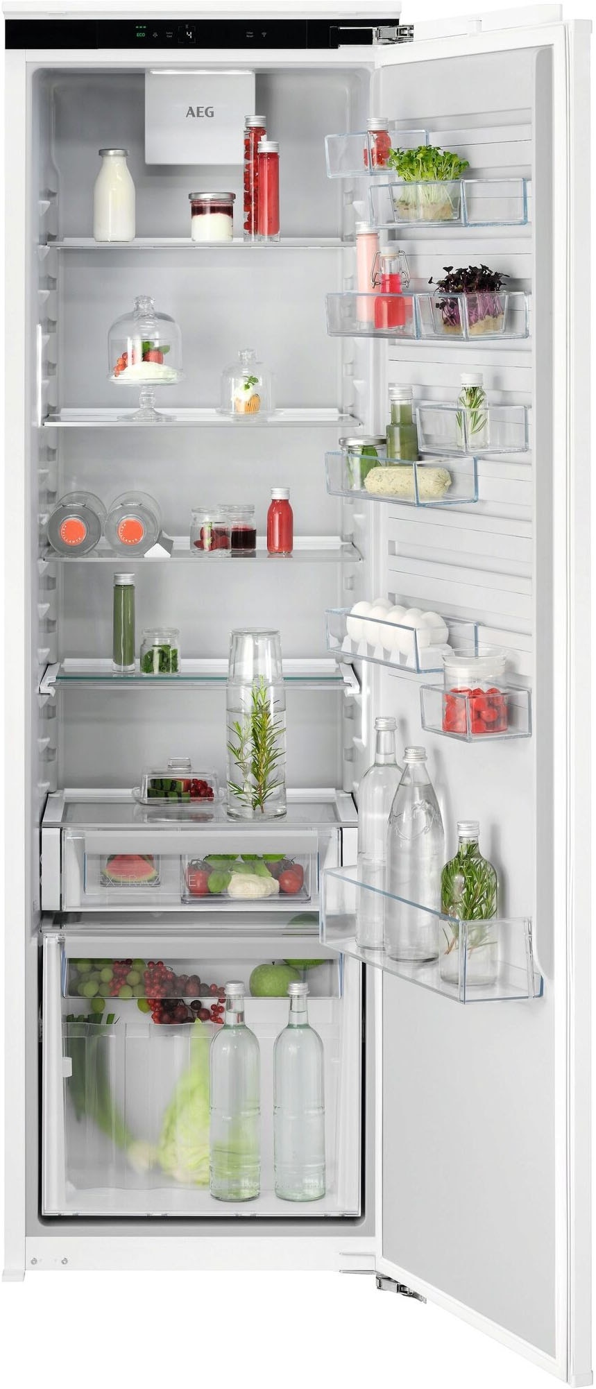 AEG Einbaukühlschrank "Serie 6000 TK6FS181CC", Rechtsanschlag, wechselbar, silber, Kühlschränke, CustomFlex – Flexible Fächer in der Kühlschranktür