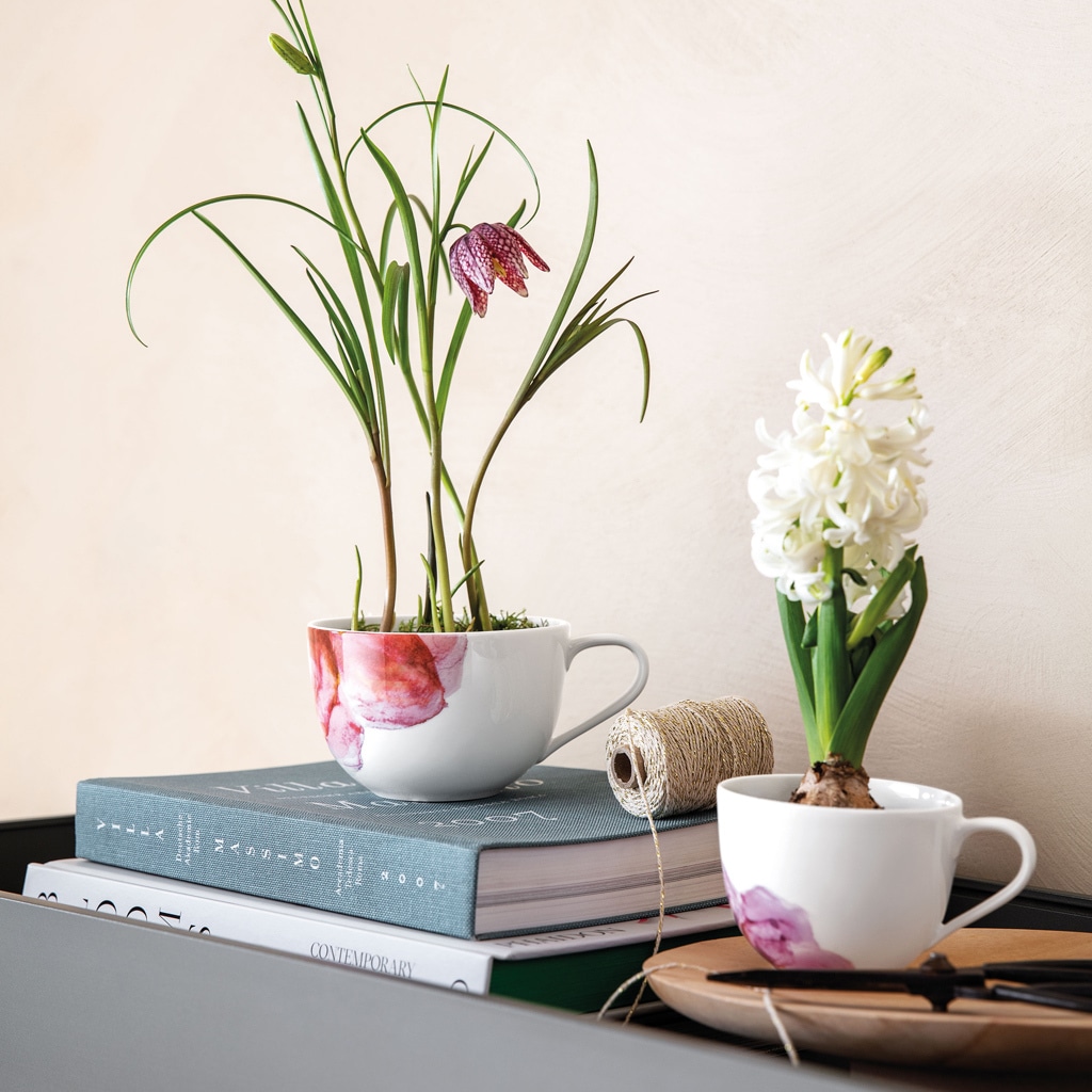 Villeroy & Boch Geschirr-Set »Cappuccinotassen mit Untertassen Rose Garden 300 ml 6er Set rosa«