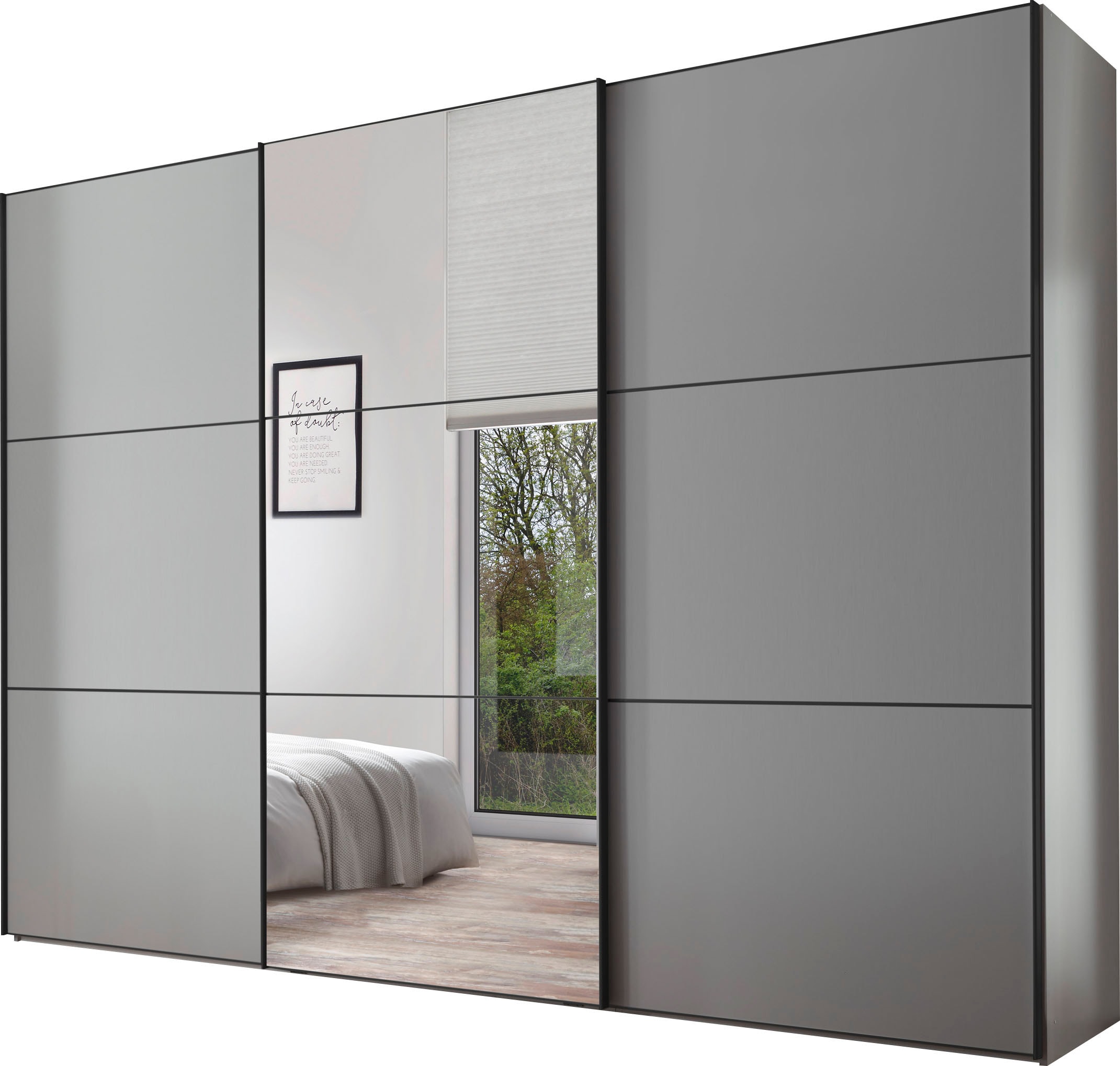 STAUD Schwebetürenschrank "Includo, Made in Germany", Mit Spiegeltüre und v günstig online kaufen