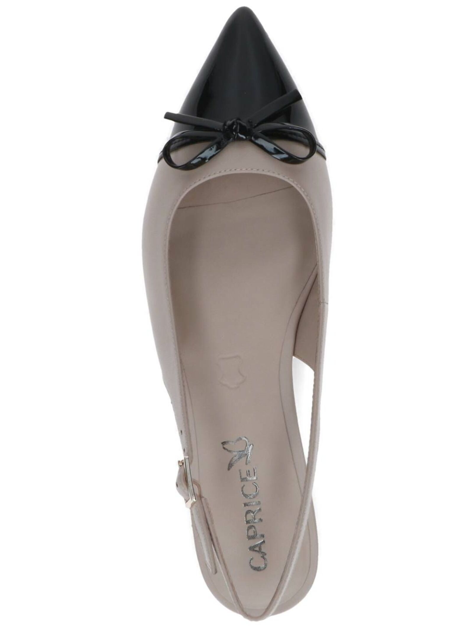 Caprice Ballerinas Leather/Synthetic Beige/Black Size 38 2