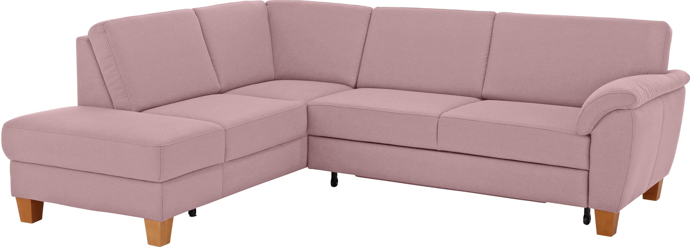 Home affaire Ecksofa »Alta L-Form«, mit Federkern und Kontrastnaht, Füße Buche eichefarben