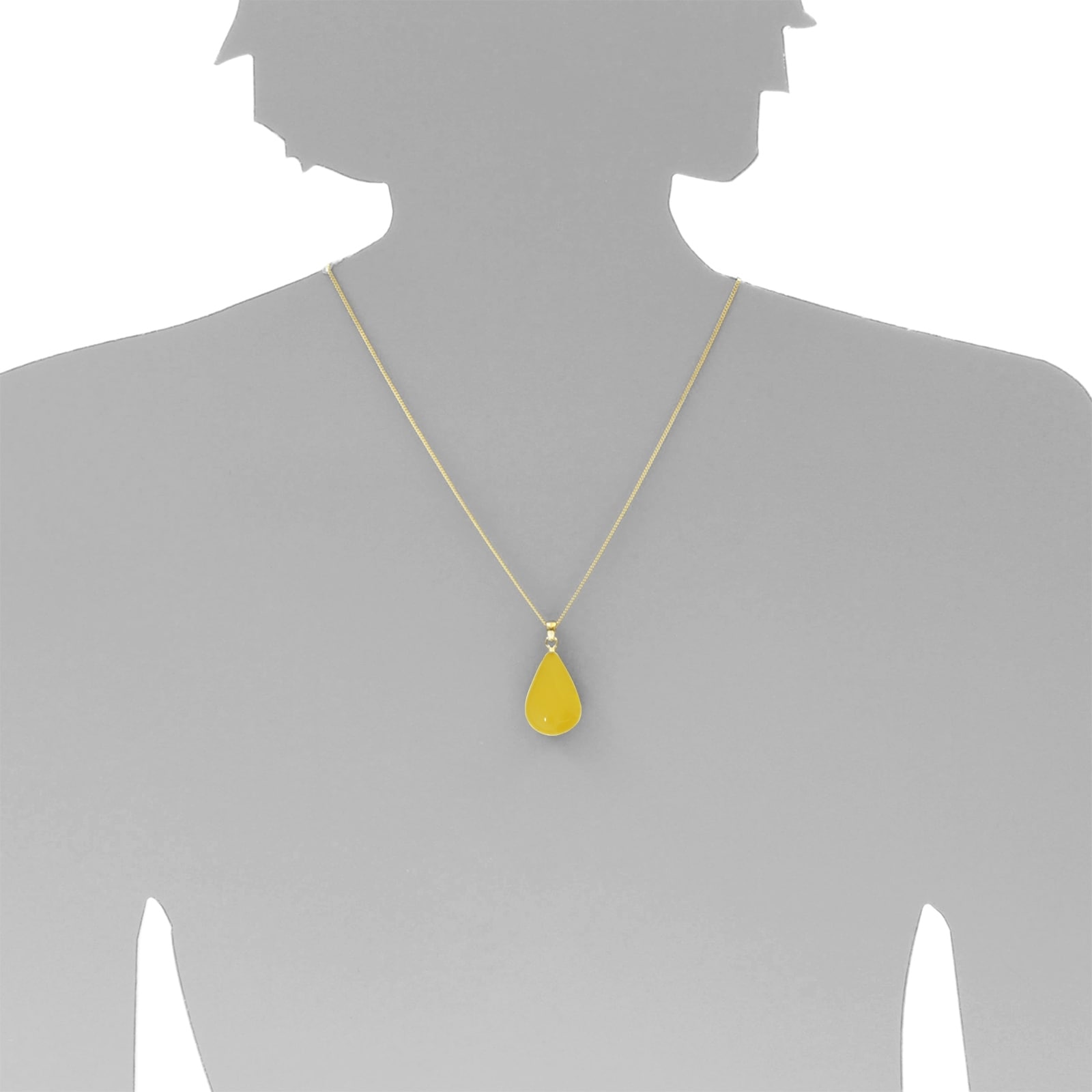 OSTSEE-SCHMUCK Kette und Anhänger Set »- Tropfen ca. 26 mm lang - Gold 333/000 - Bernstein«