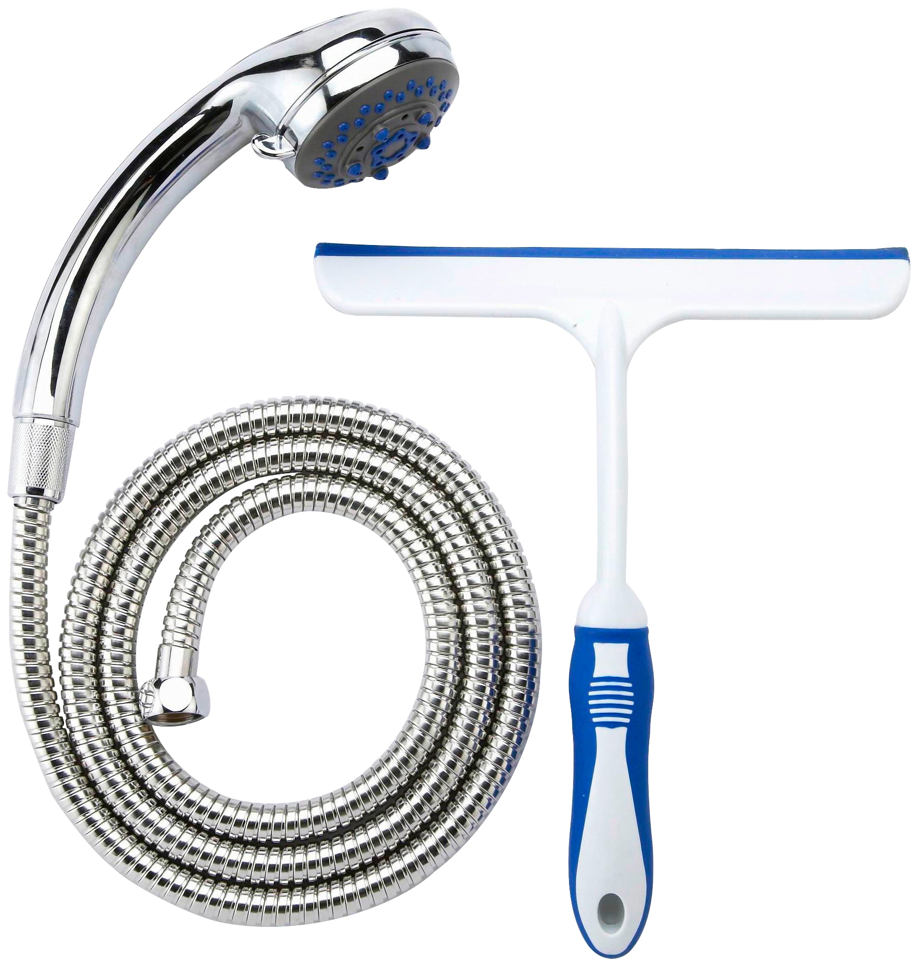 Schütte Handbrause Set, 3 Stk. tlg. Handbrauseset mit Abzieher und 3 Funktionen, Duschkopf mit Schlauch