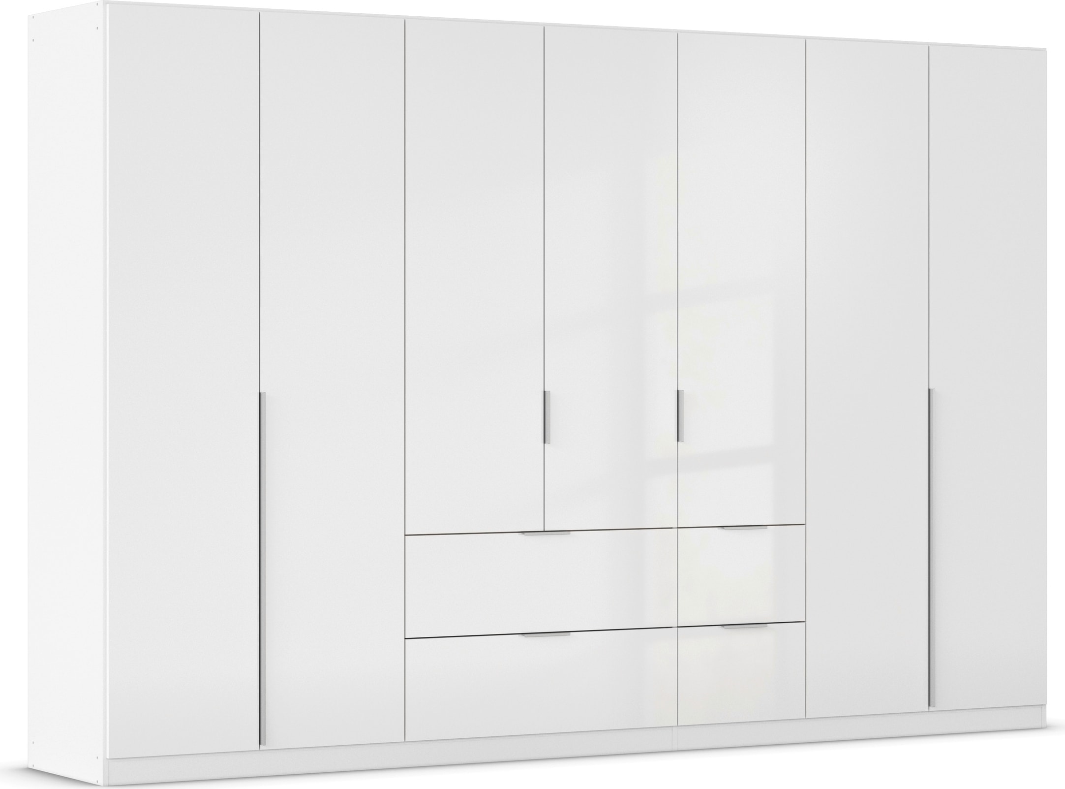 OTTO home Drehtürenschrank "Kleiderschrank Schrank Garderobe AGORDO mit Dekor- oder Hochglanzfront" in zwei Griff-Farben, Breite 315 cm, mit Außenschubkästen, Serie in 7 Breiten und 2 Höhen MADE IN GERMANY