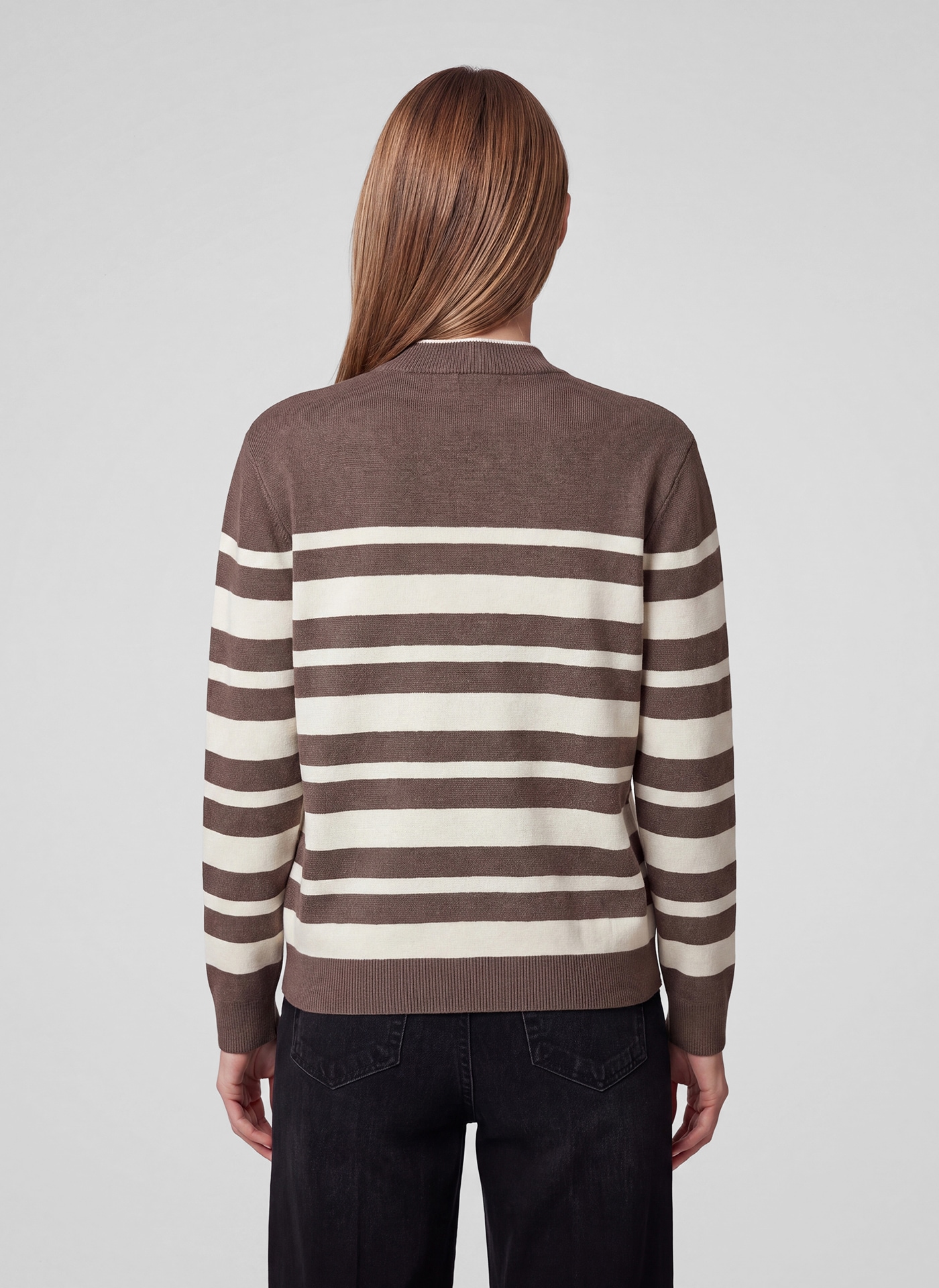 Rabe Strickpullover im Streifen-Design und mit Glitzer-Wording