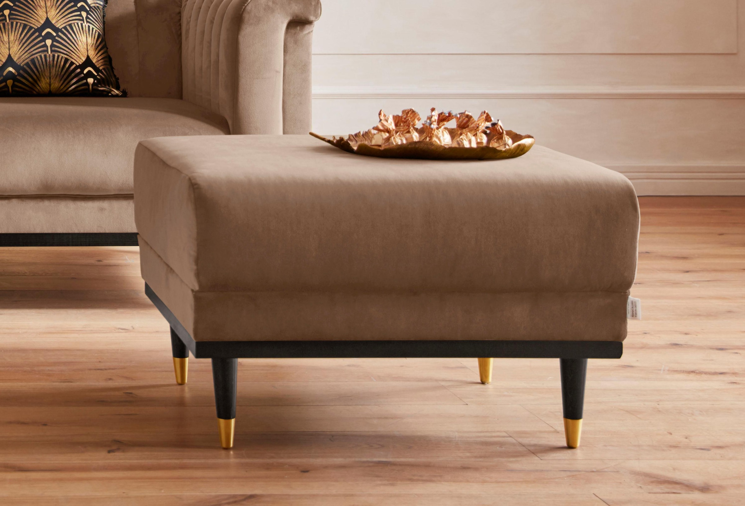 Home affaire Hocker "Chamby" mit Holzrahmen unten günstig online kaufen