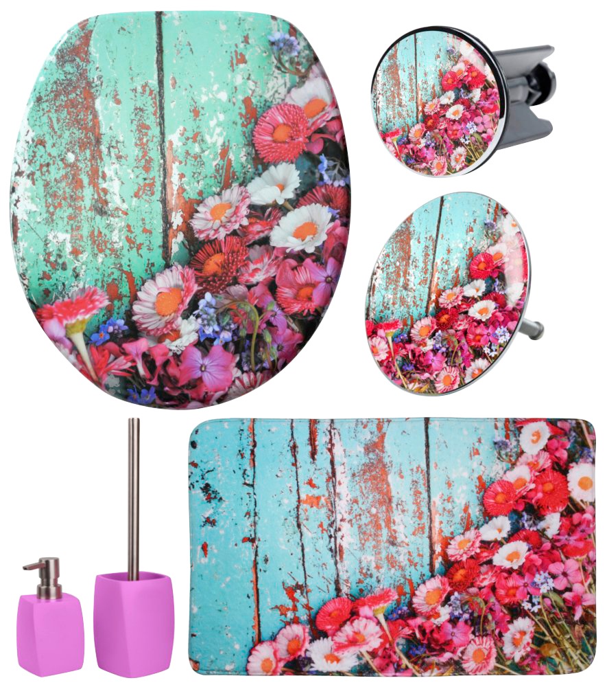 Sanilo Badaccessoire-Set »Spring«, (Komplett-Set, 6 tlg.), bestehend aus WC-Sitz,... kaufen