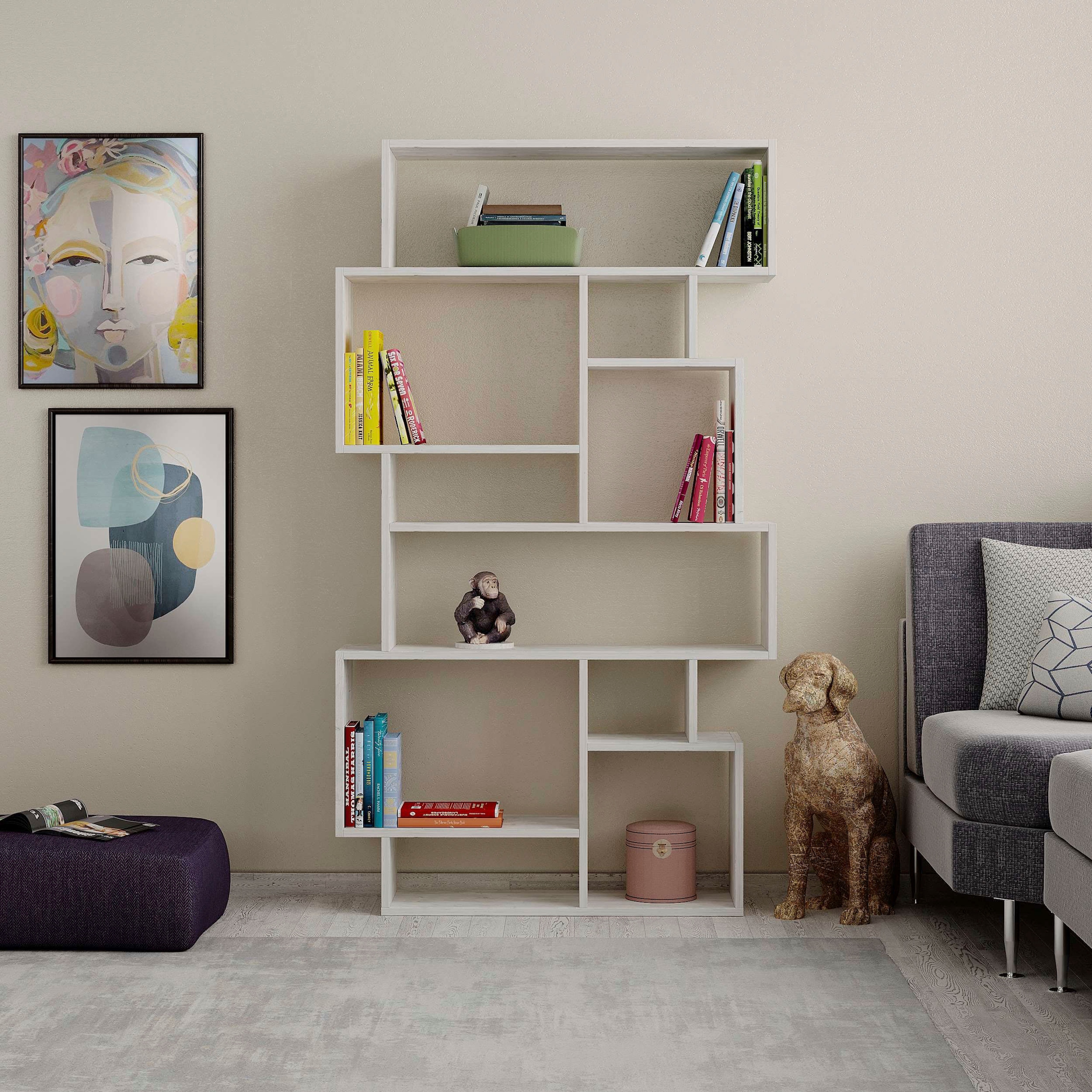 Decortie Bücherregal »Karmato Bücherregal«, (Packung), Leichte Montage, Lagerung, Platzsparend