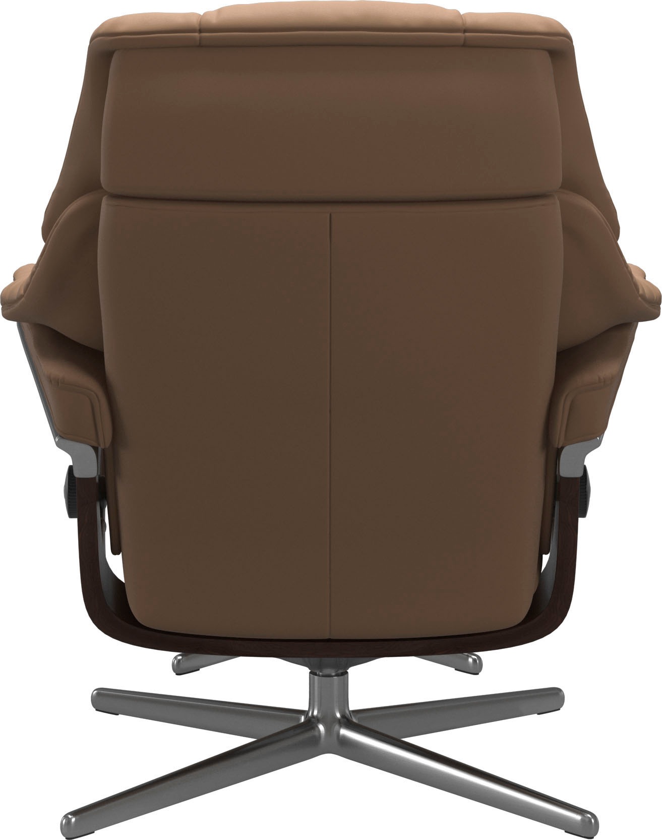 Stressless® Relaxsessel »Reno«, (Set, Relaxsessel mit Hocker), mit Hocker, mit Cross Base, Größe S, M & L, Holzakzent Braun