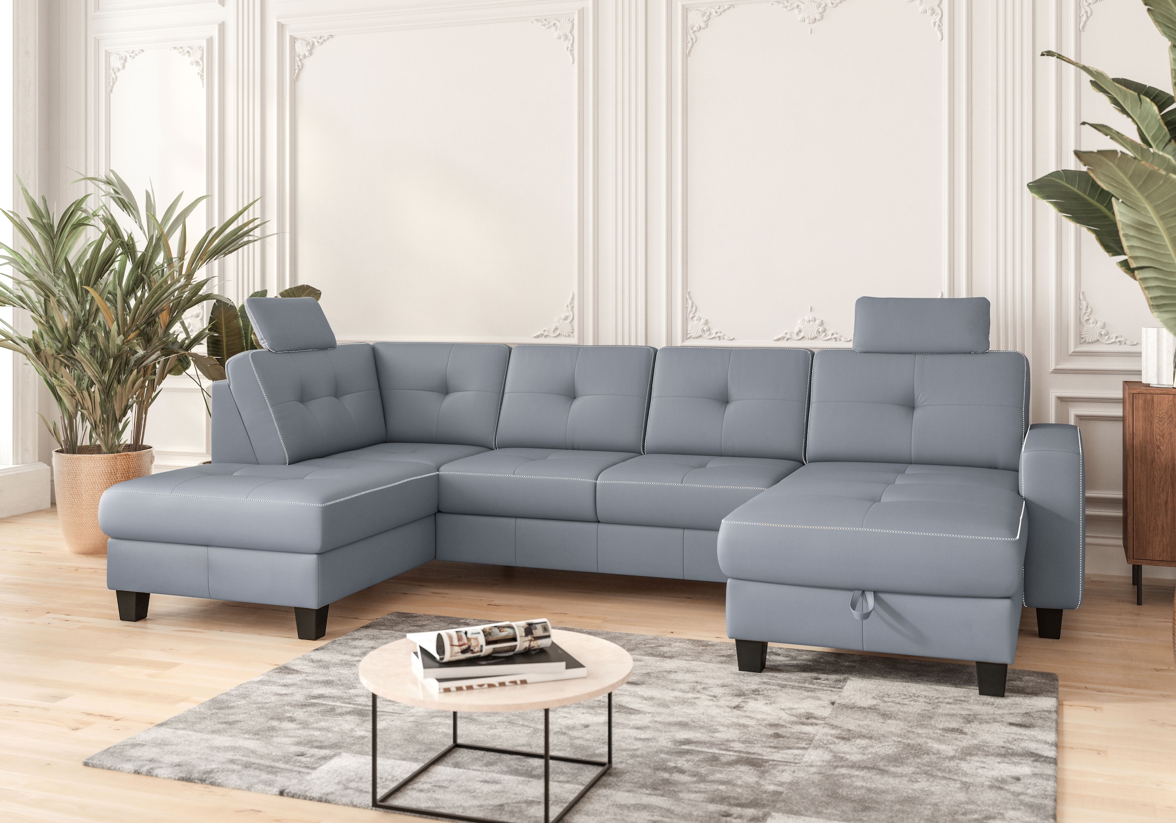 Places of Style Wohnlandschaft »Varese«, wahlweise mit Bettfunktion und Bettkasten