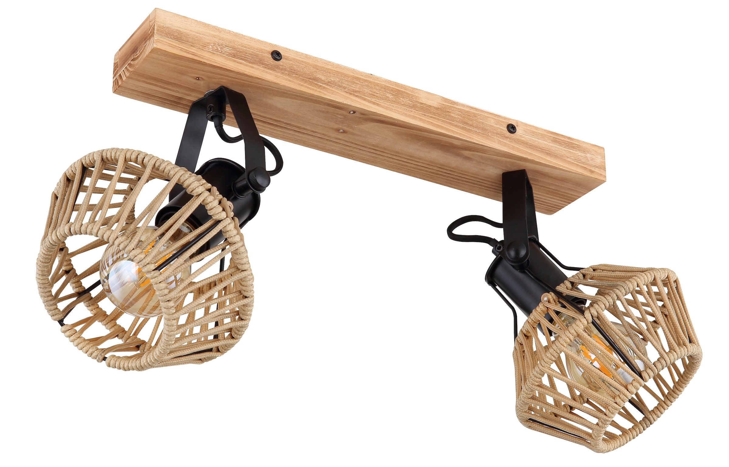GLOBO LIGHTING Deckenstrahler »VALLI«, Leuchtmittel E27 | ohne Leuchtmittel, Deckenspot/braun/Hanf naturfarben/Flur/Wohnzimmer