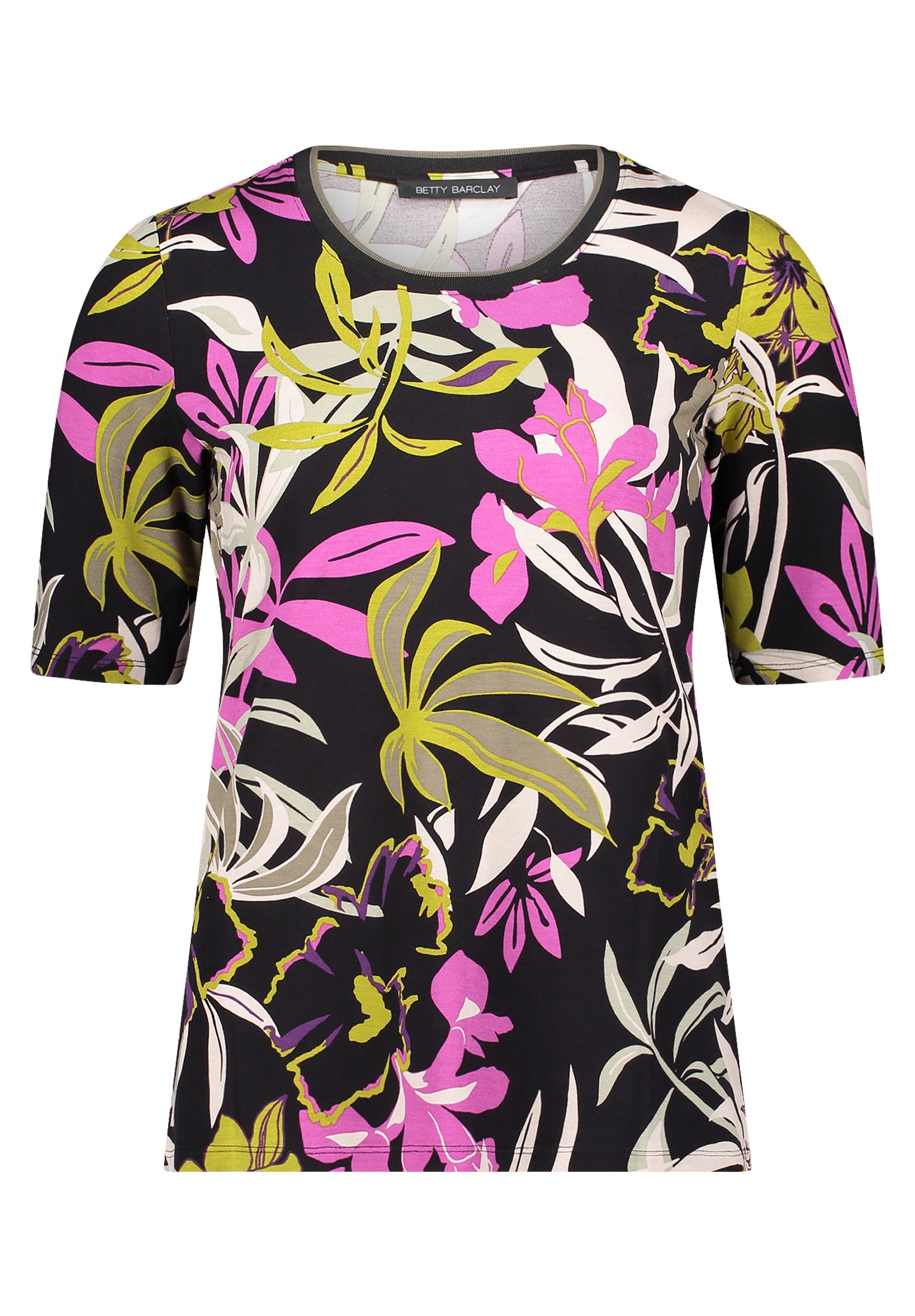 Betty Barclay Kurzarmshirt »Betty Barclay Basic Shirt mit Print«, (1 tlg.), Rippbündchen