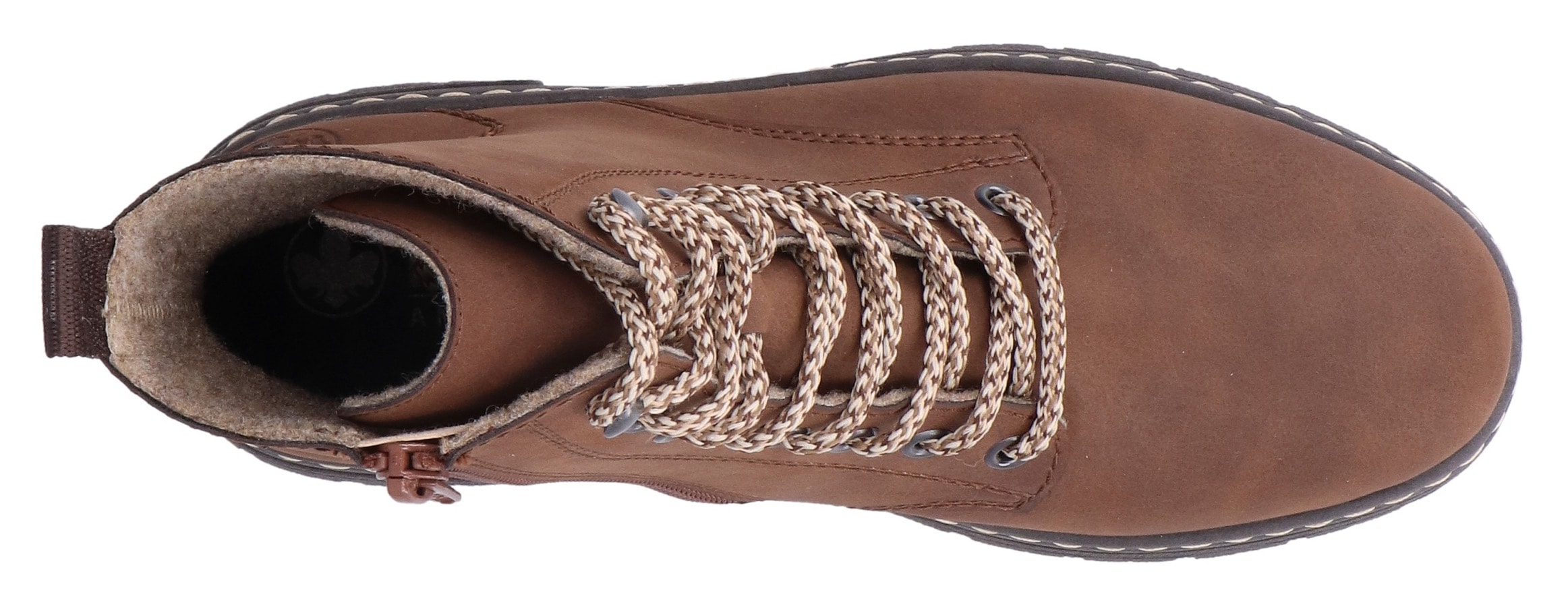 Rieker Schnürstiefelette, Schnürboots, Plateauboots, Profilsohle, mit Innenreißverschluss