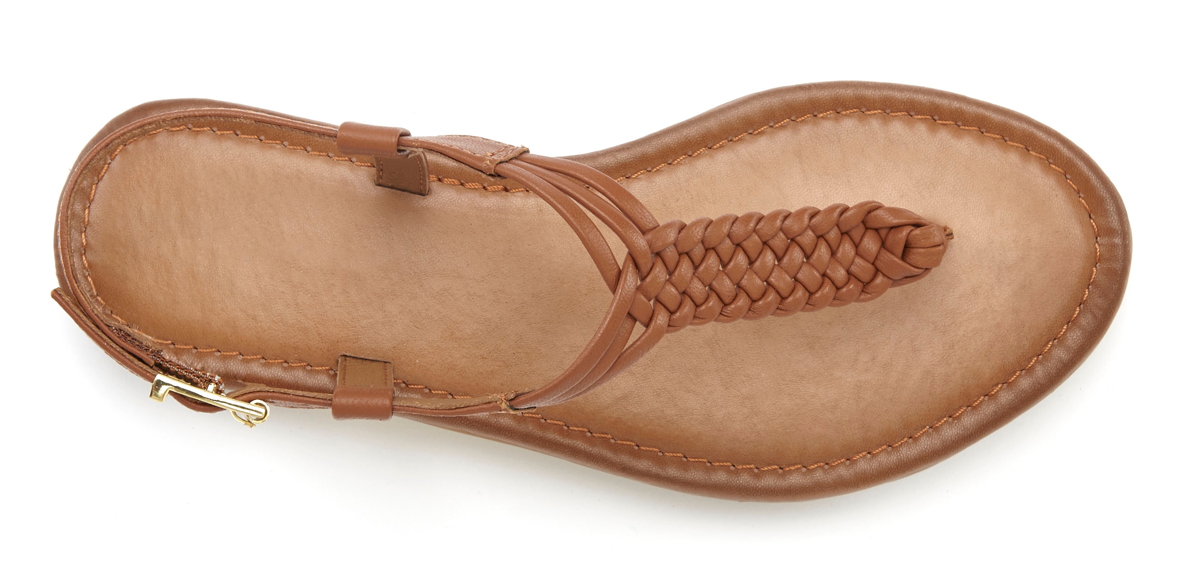 Vivance Zehentrenner, Sandalette, Sommerschuh,Sandale aus Leder mit Flecht-Optik