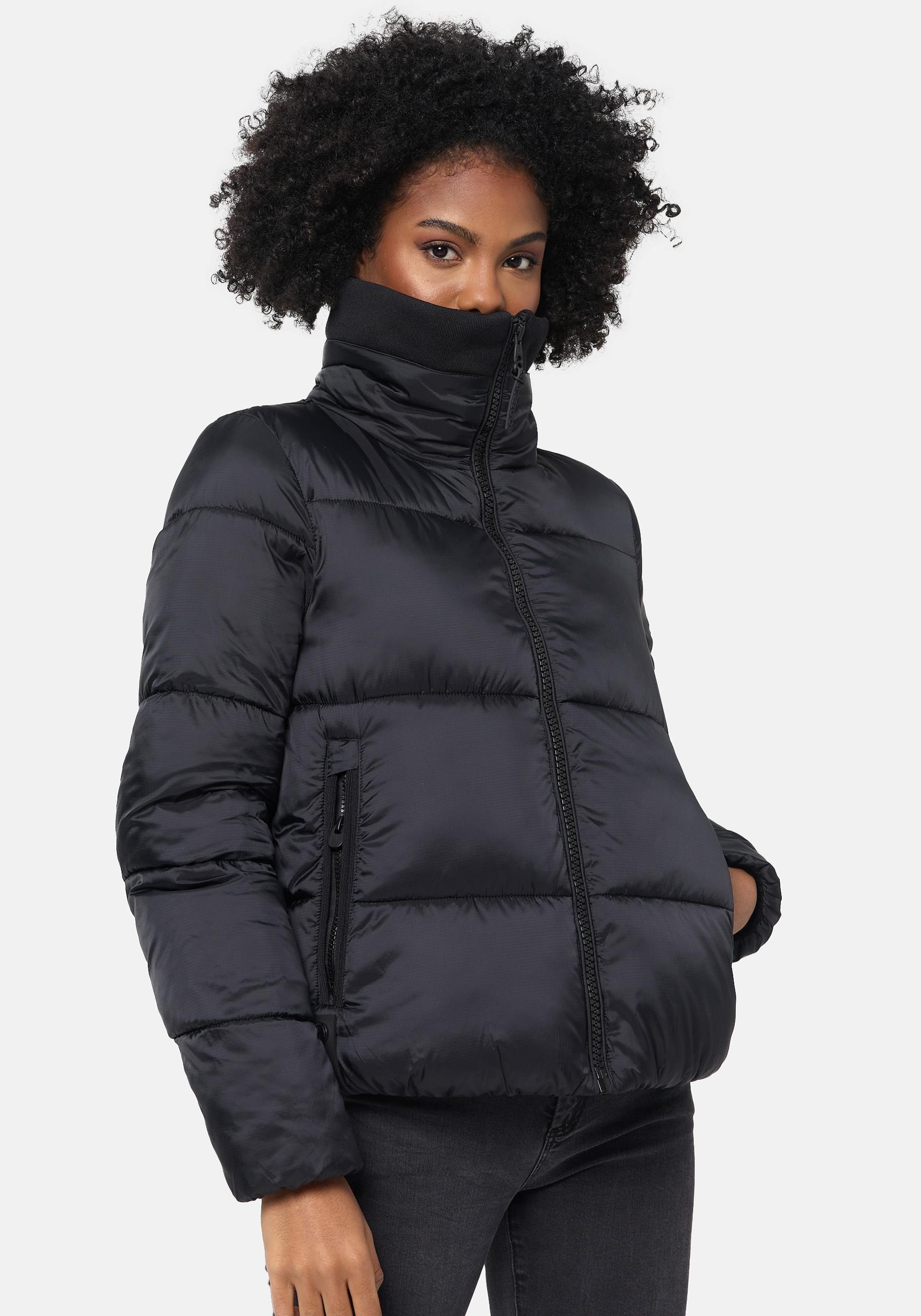 Navahoo Steppjacke "Sternschnüppchen" ohne Kapuze Gesteppte Damen Winterjacke in Metallic-Optik