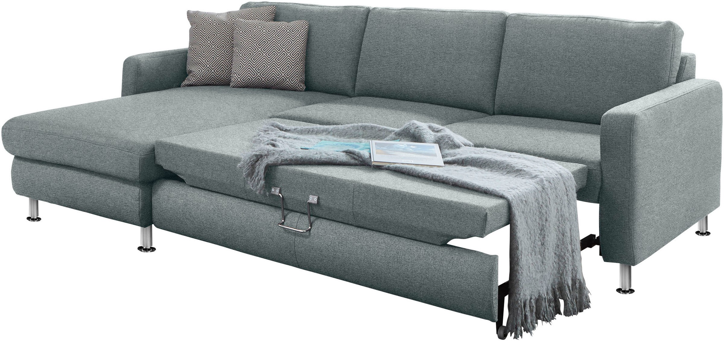 Thumbnail - Die PlanBar Ecksofa "MP-IN19027 L-Form" wahlweise mit Bettfunktion, frei im Raum stellbar