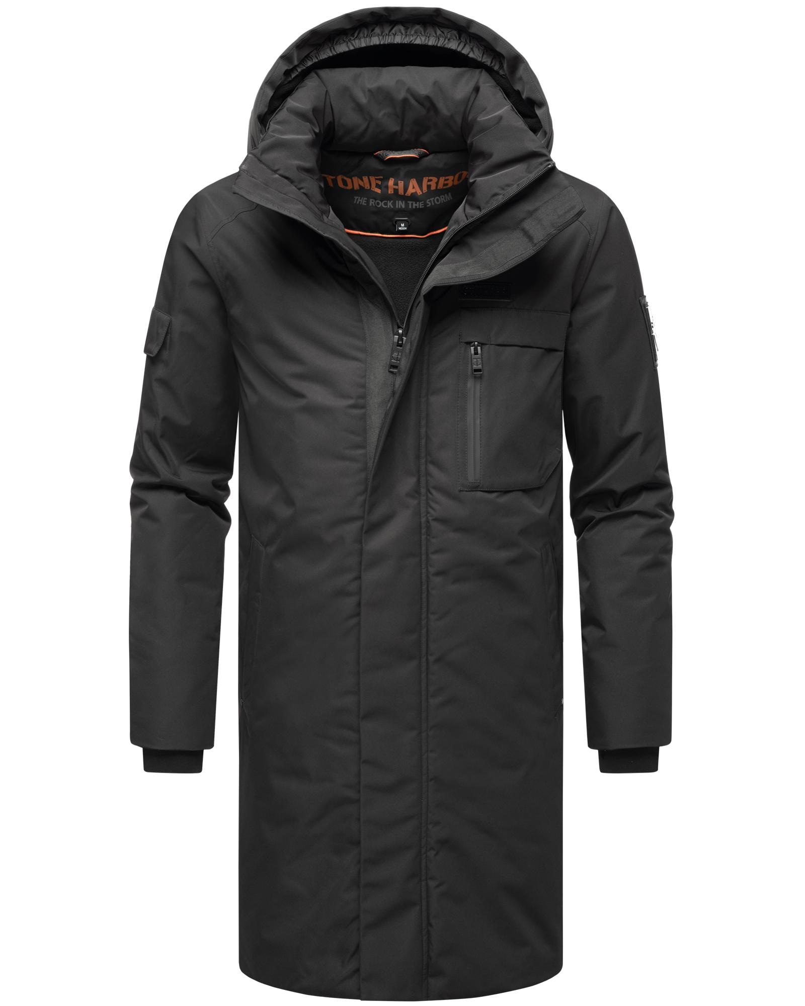 Stone Harbour Regenmantel "Xandroo XX", Lange, wasserdichte Herren Regenjacke mit Kapuze