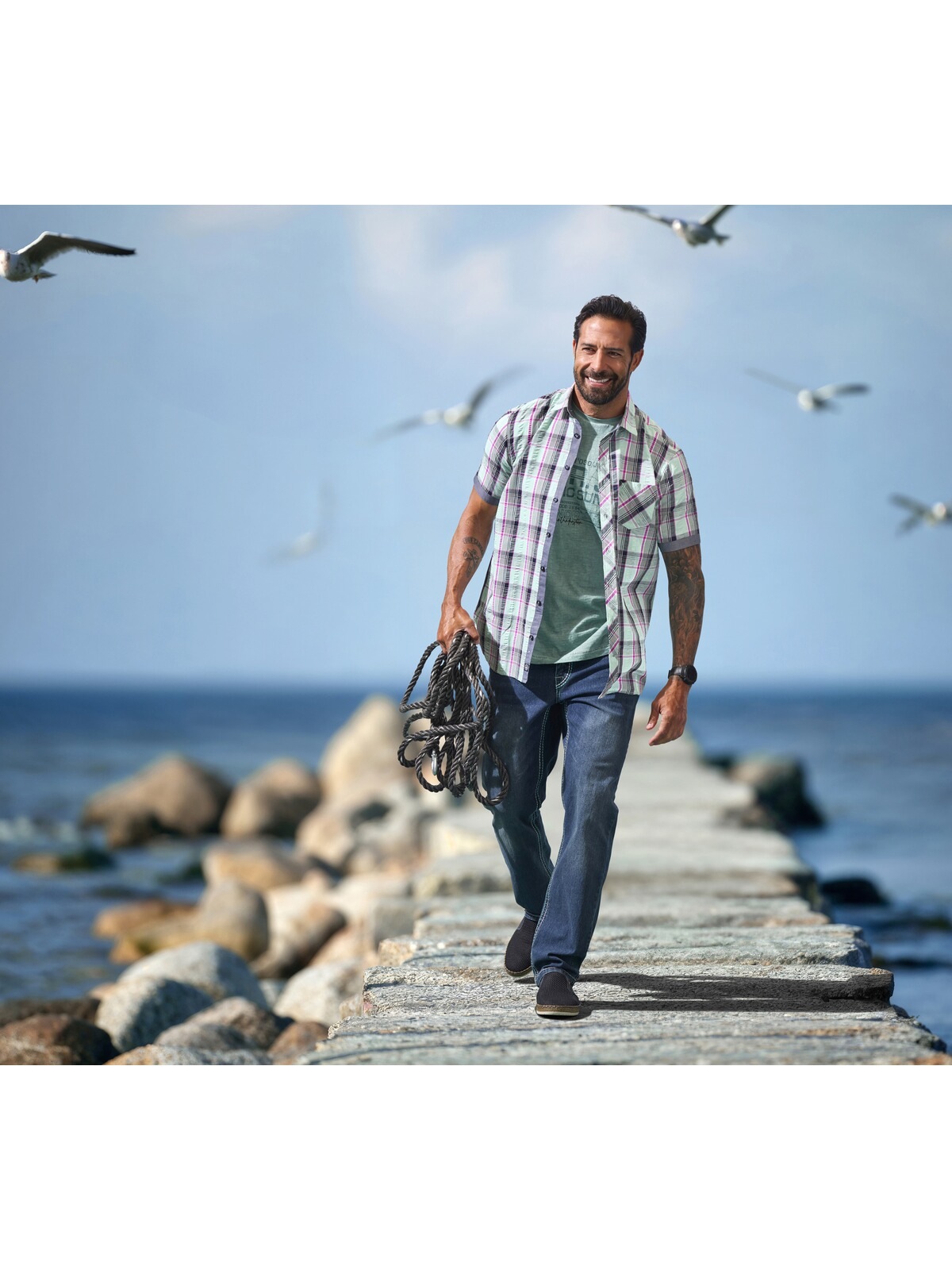 Jan Vanderstorm Kurzarmhemd "Kurzarmhemd ESKIEL" günstig online kaufen