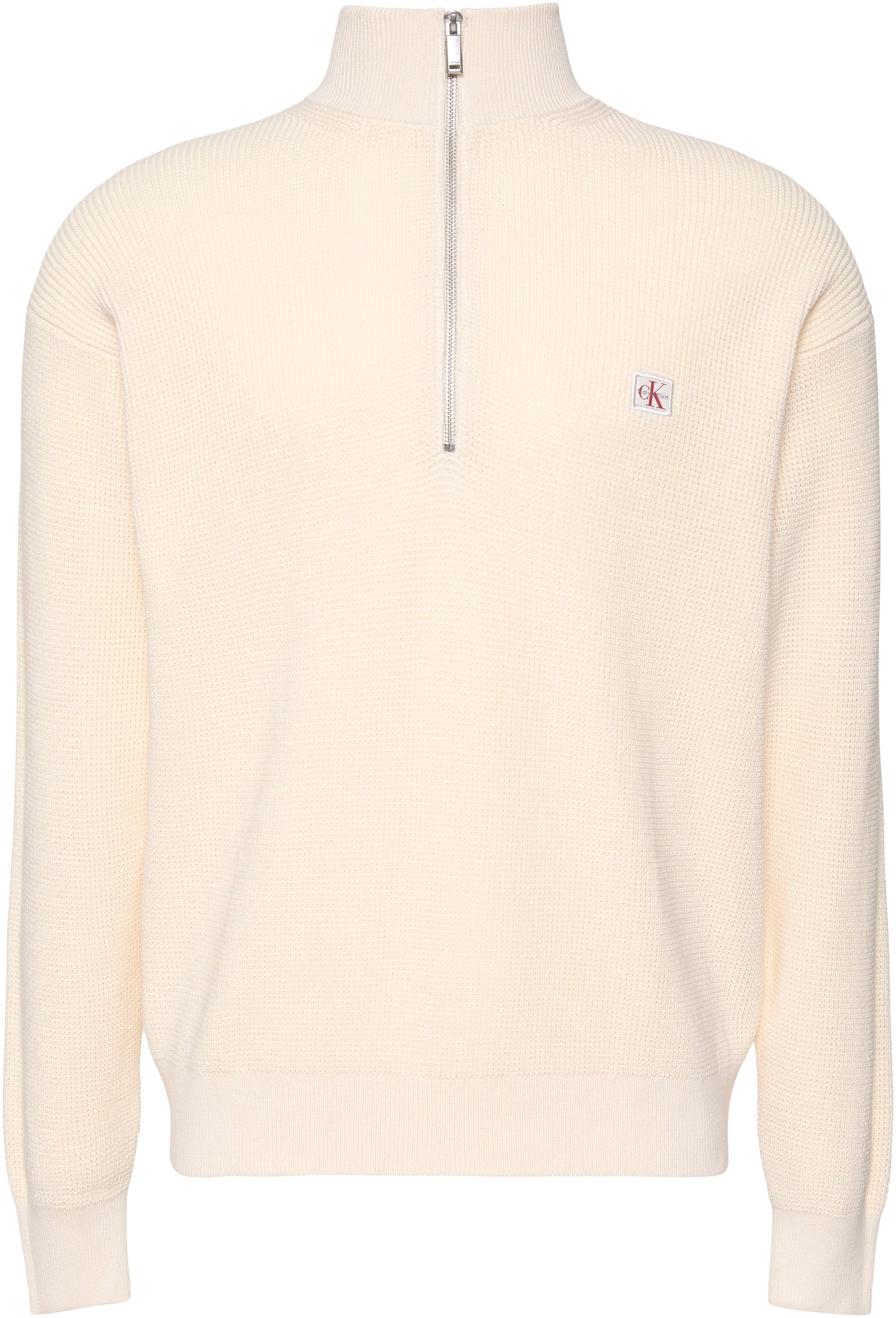 Calvin Klein Jeans Strickpullover Troyerkragen mit Reißverschluss, Regular günstig online kaufen