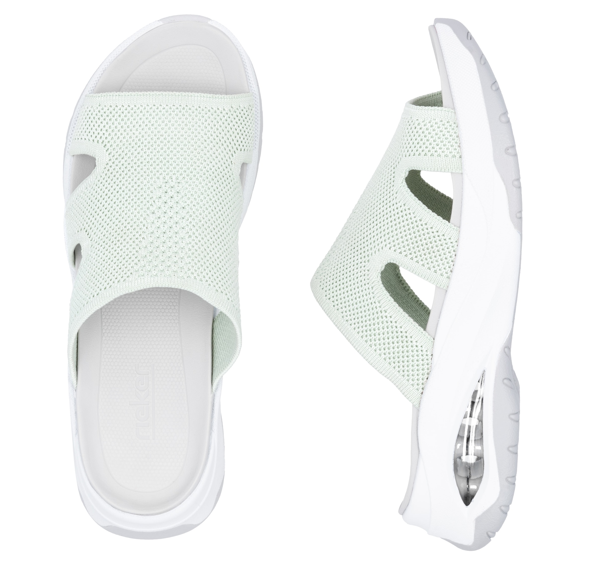 RIEKER Sport Pantolette »vegan«, Sommerschuh, Hausschuh, Keilabsatz, in der Maschine waschbar
