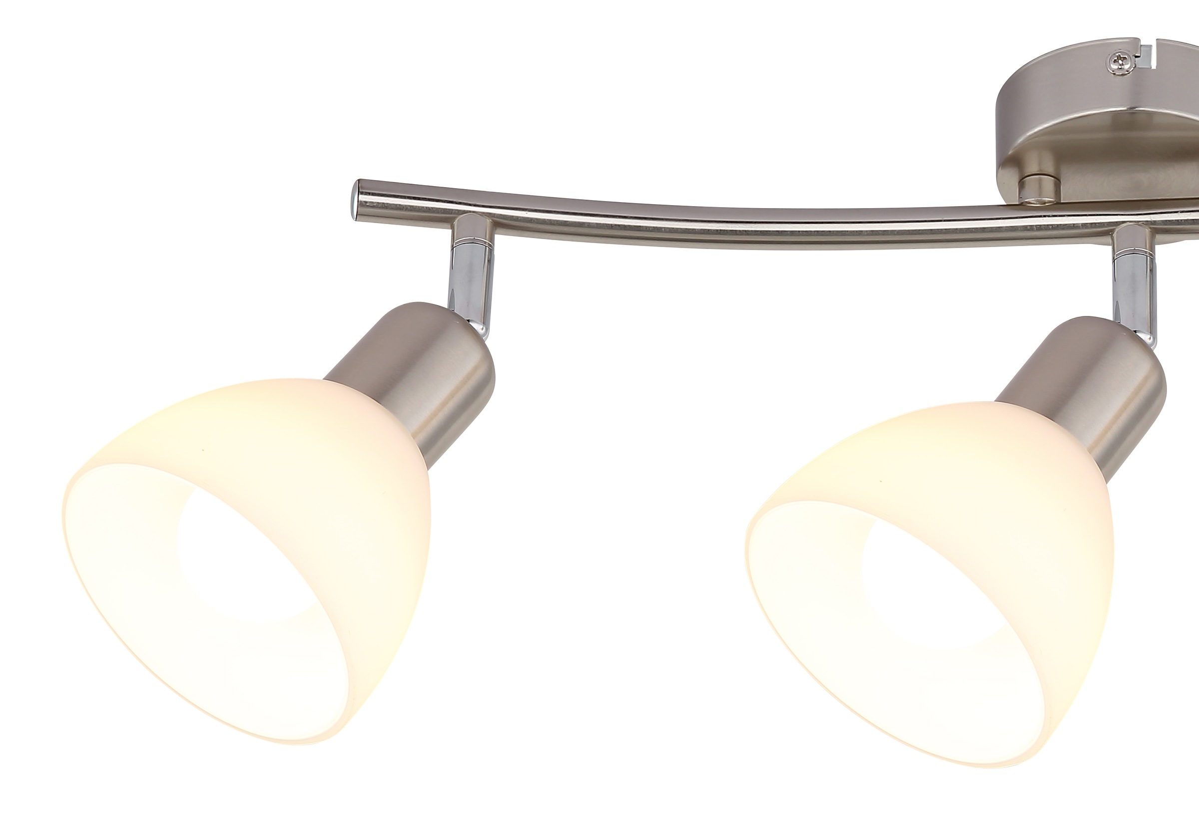 NOWA Deckenspot »MALTE« E14 1 Stk. Warmweiß Strahler Metall Nickel matt, Glas opal, inkl. 3x E14 LED, 430lm Output