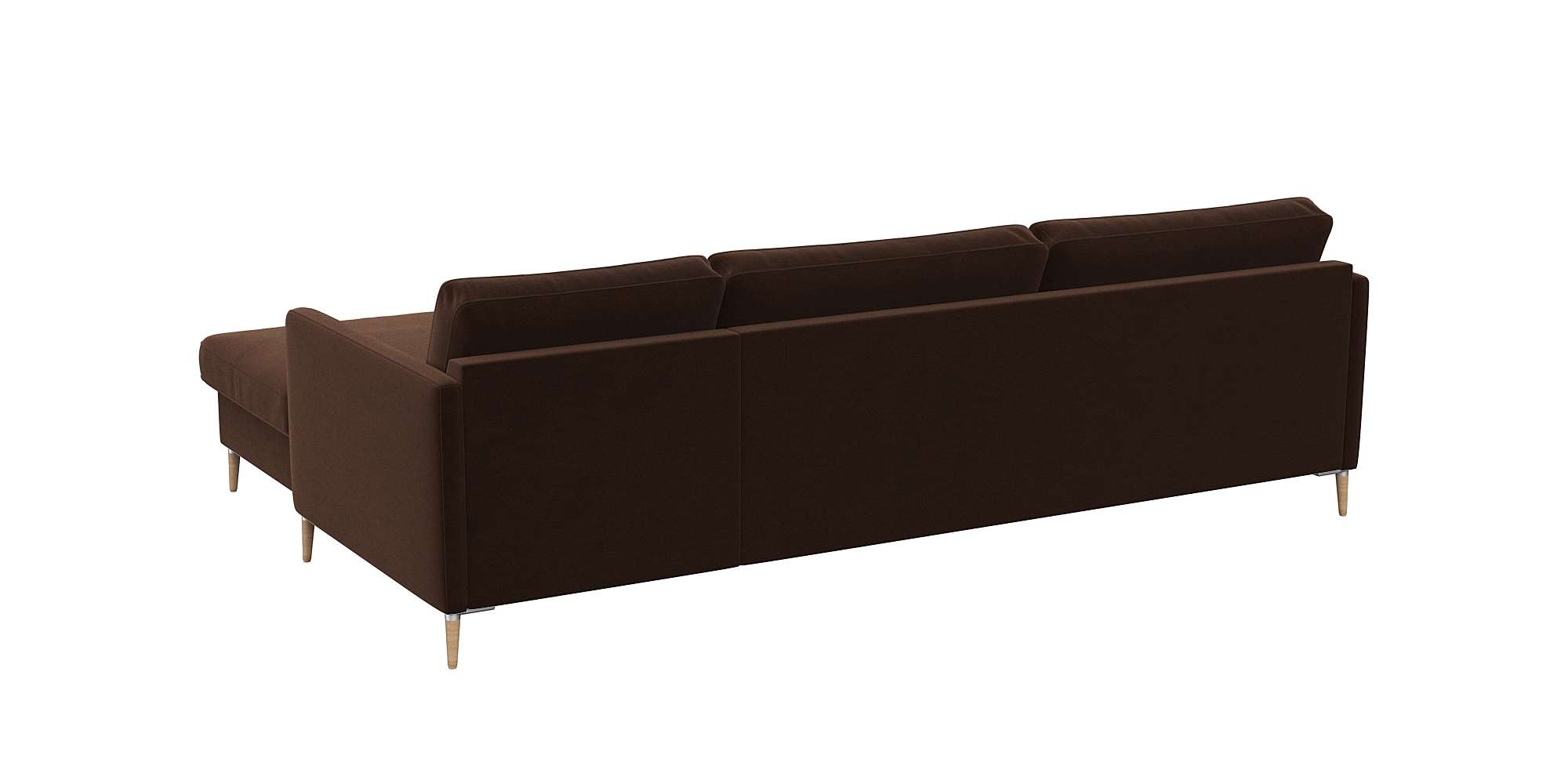 FLEXLUX Ecksofa »Fiore, super Sitzkomfort durch Kaltschaum im Sitz, L-Form«, schmale Armlehnen, Füße Alu+ Eiche