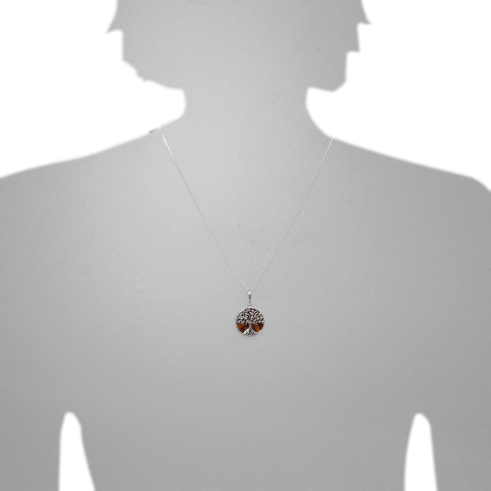 OSTSEE-SCHMUCK Kettenanhänger »- Lebensbaum 21 mm - Silber 925/000 - Bernstein«