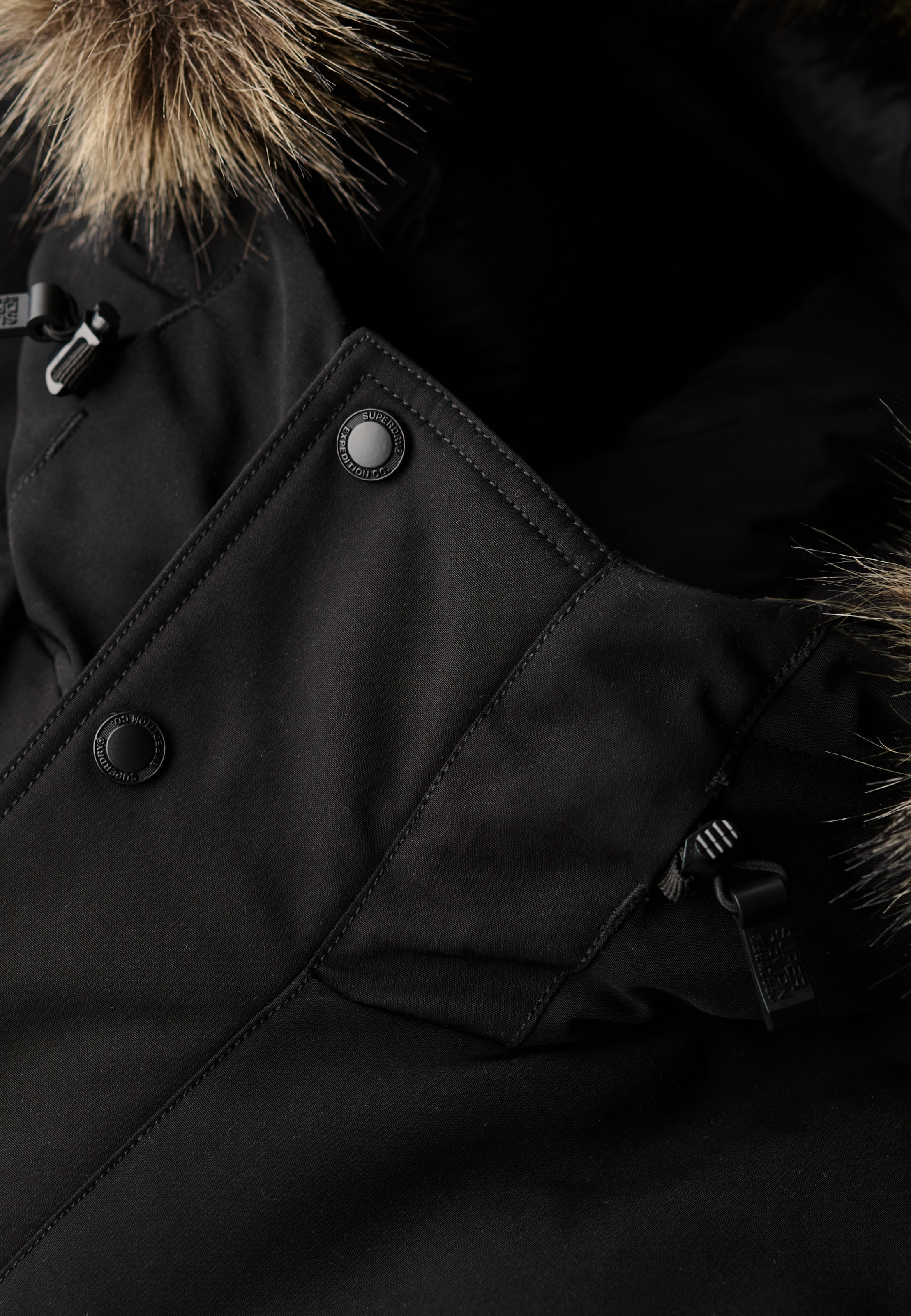 Superdry Steppjacke »EVEREST FAUX FUR BOMBER JACKET«, mit Kapuze