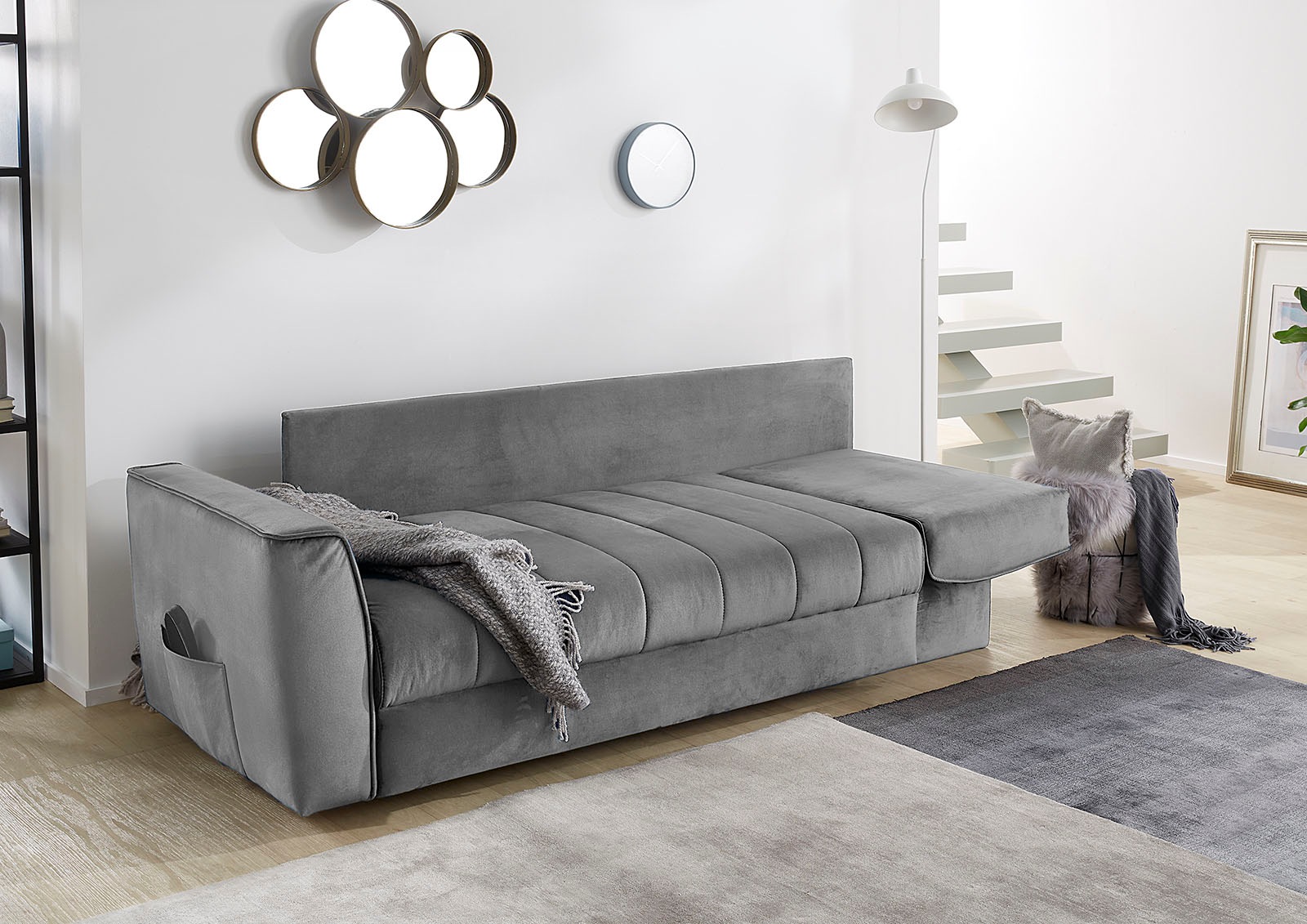 Jockenhöfer Gruppe Schlafsofa "Rick, B: 188 cm, Liegefl. 86x200 cm" mit Schlaffunktion, Bettkasten & seitl. Tasche