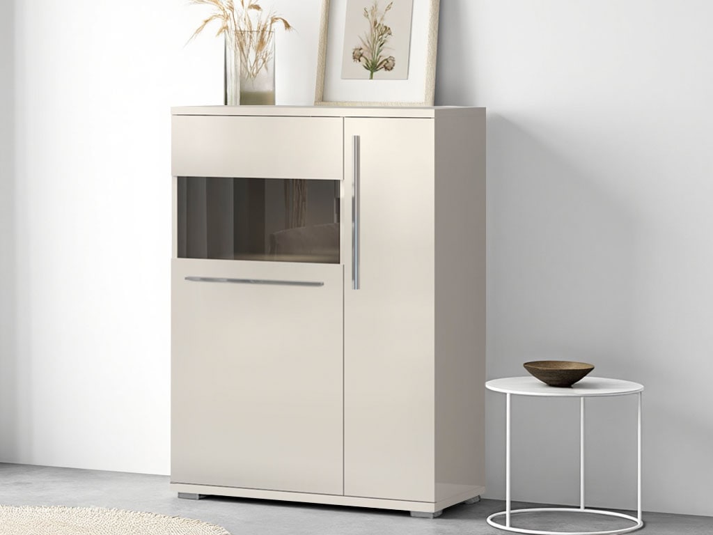 OTTO home Highboard "Piano Vitrine" (H/B/T): 123/90/40,2cm, UV lackiert, So günstig online kaufen