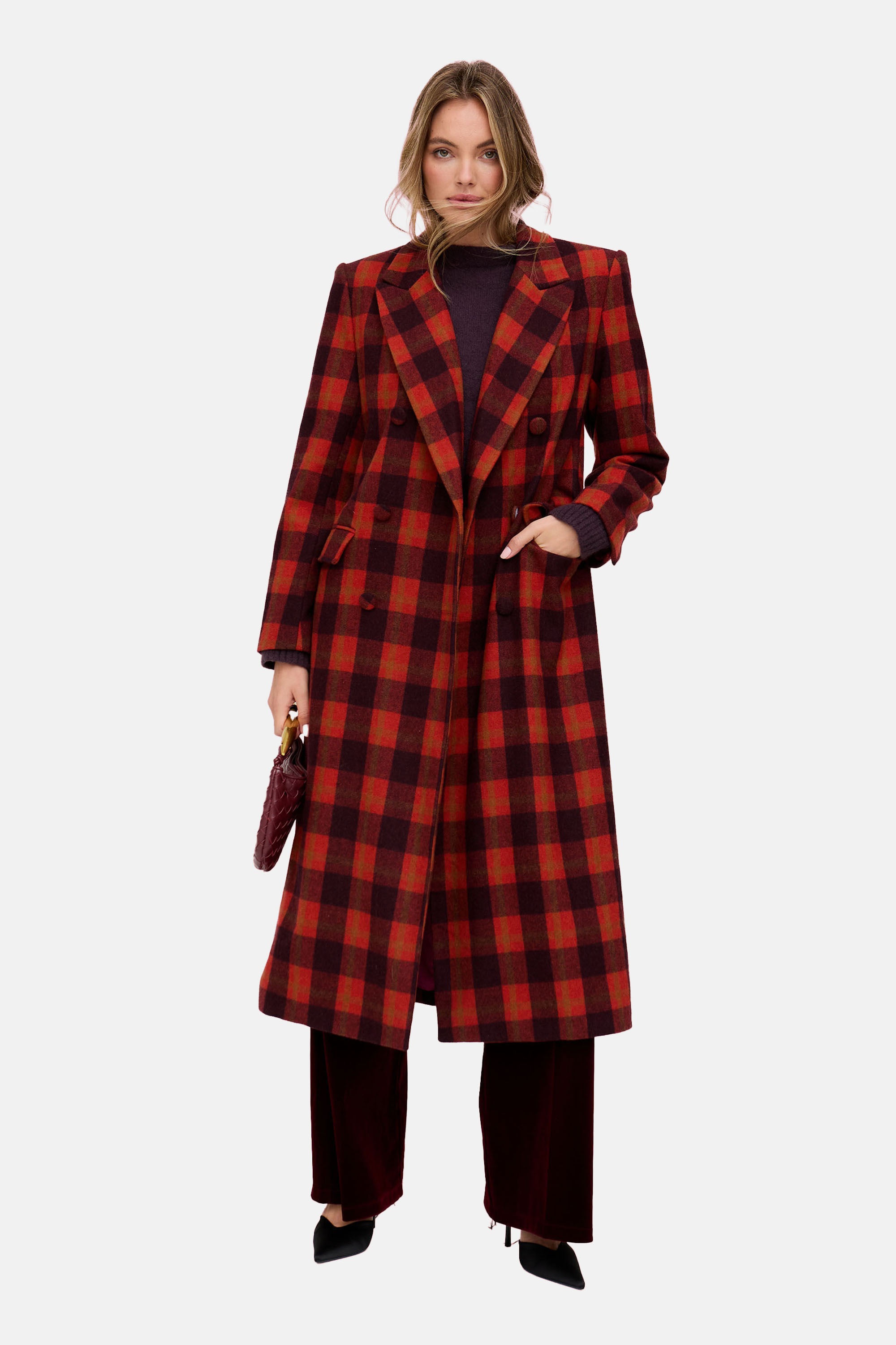 Lily and Lionel Langmantel »Tamara Double Breasted Check Print Coat Damen«
