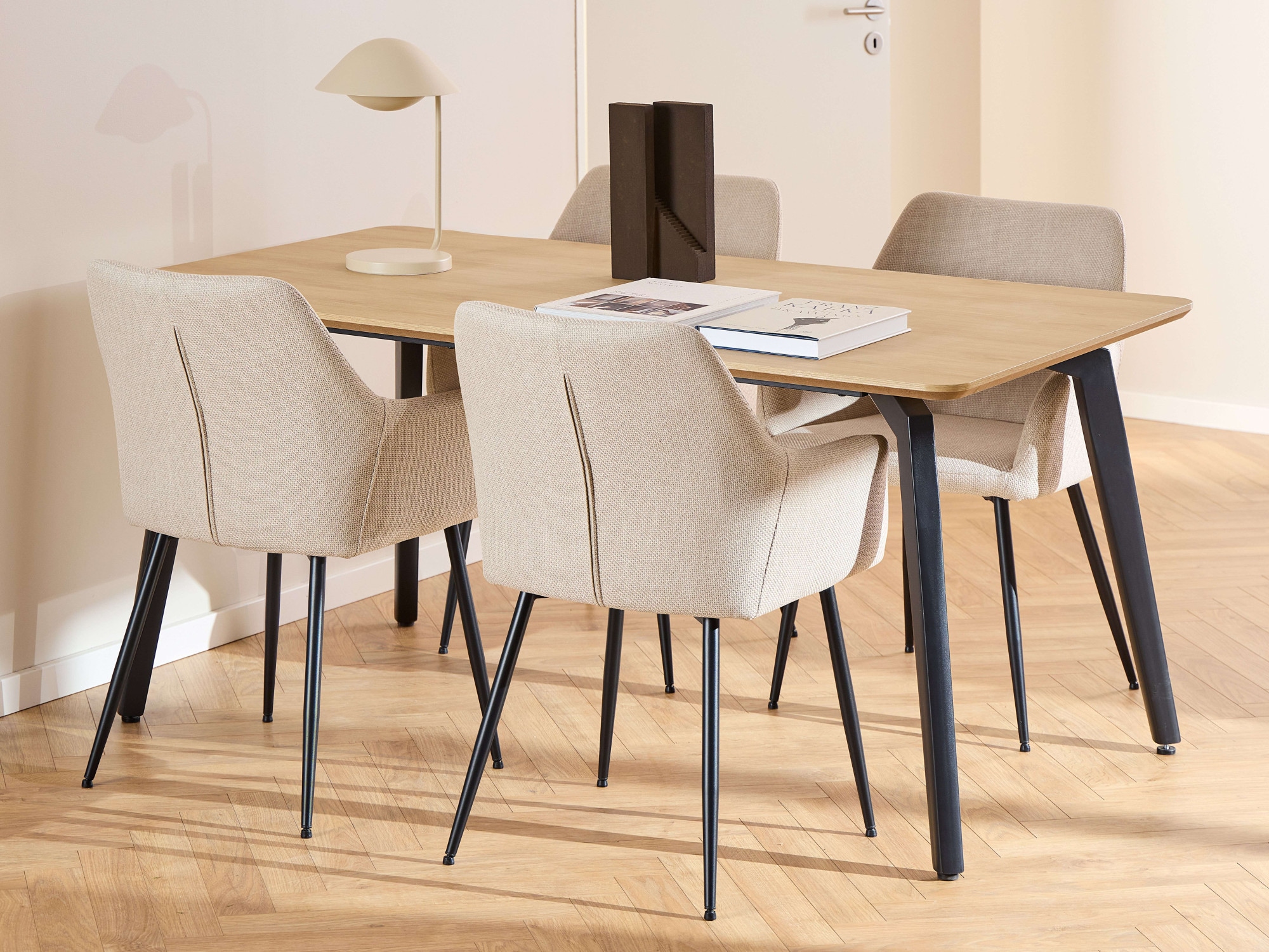 ACTONA GROUP Esszimmer-Set "Essgruppe, Speisetisch mit Wohnzimmerstühlen" S günstig online kaufen