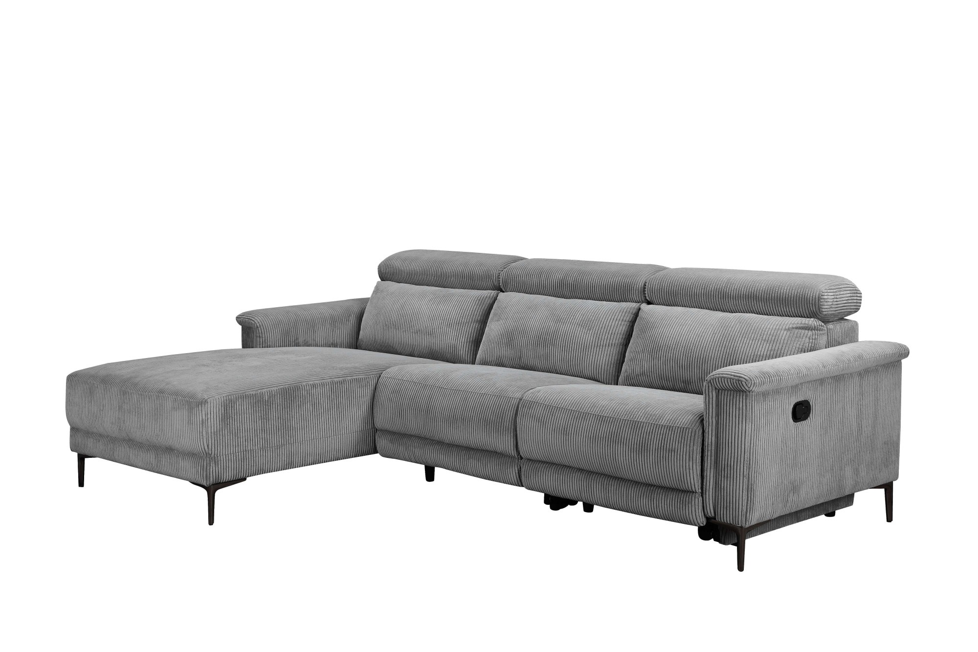 Thumbnail - Places of Style Ecksofa "Lund in Cord, L-Form, 261 cm, manuelle und elektr. Relaxfunktion,", USB-A und Kopfteilverstellu...
