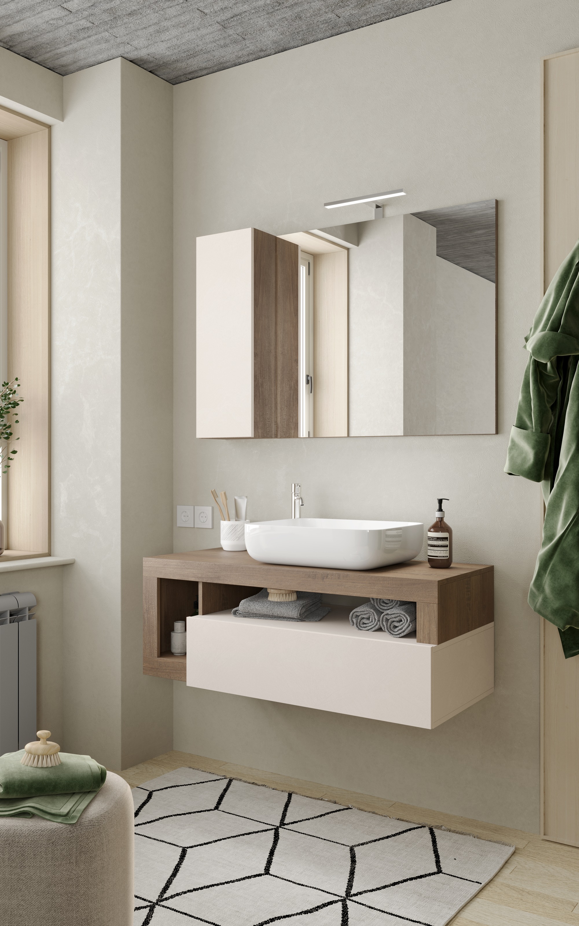 welltime Badmöbel-Set "Hamburg, Badezimmerset 2tlg. Breite 110 cm, Badmöbel günstig online kaufen