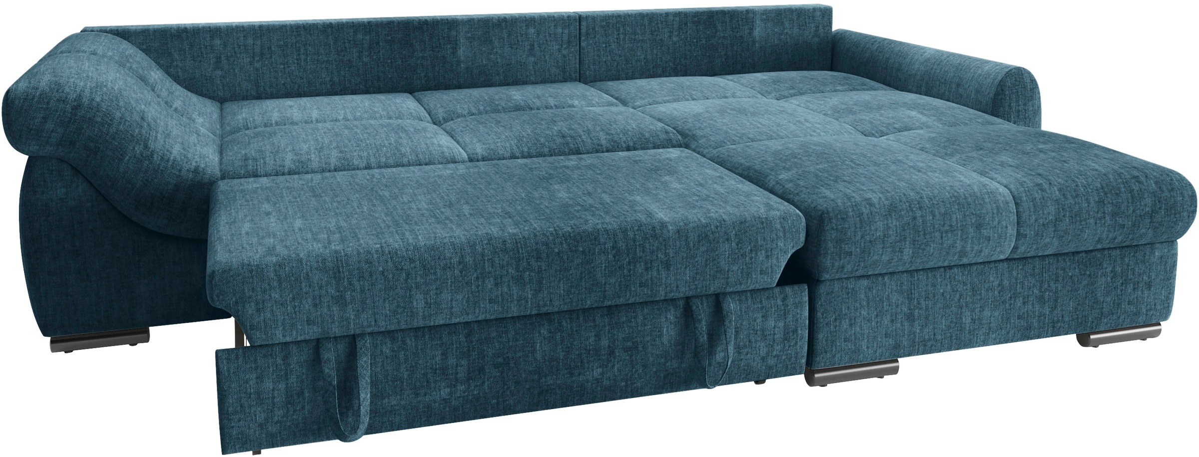 Mr. Couch Ecksofa »Livorno L-Form«, inkl. Hochschläfer-Bettauszug, XL-Bettkasten weiß beschichtet