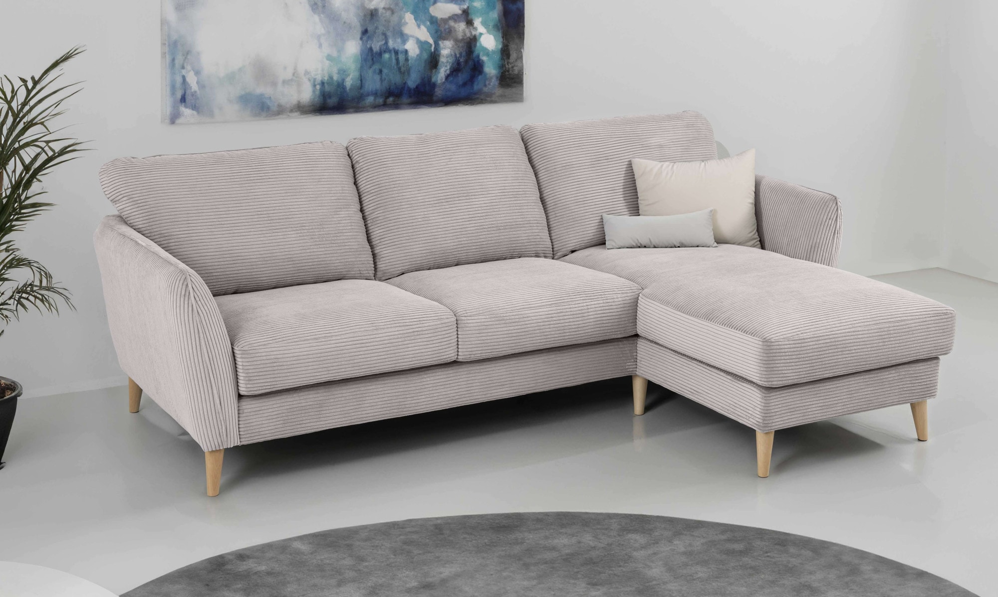 OTTO home Ecksofa "MARSEILLE (242/152cm),L-Form, Rec. rechts/links" Massivholzbeine aus Eiche, in verschieden Bezügen und Farbvarianten
