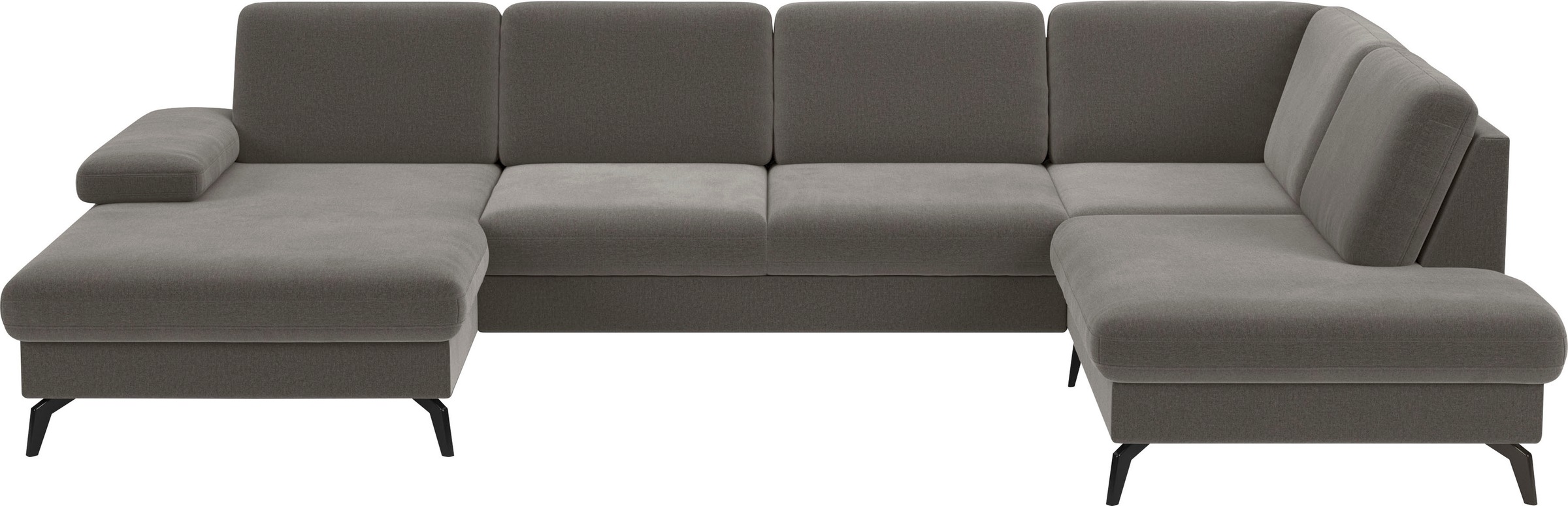 Wohnlandschaft SIT & MORE "Morris Jubi", braun (schlamm), B:335cm H:82cm T:212cm, 100% Polyester, Sofas, Wohnlandschaft, wahlweise mit Armteilverstellung, Bettfunktion & Bettkasten