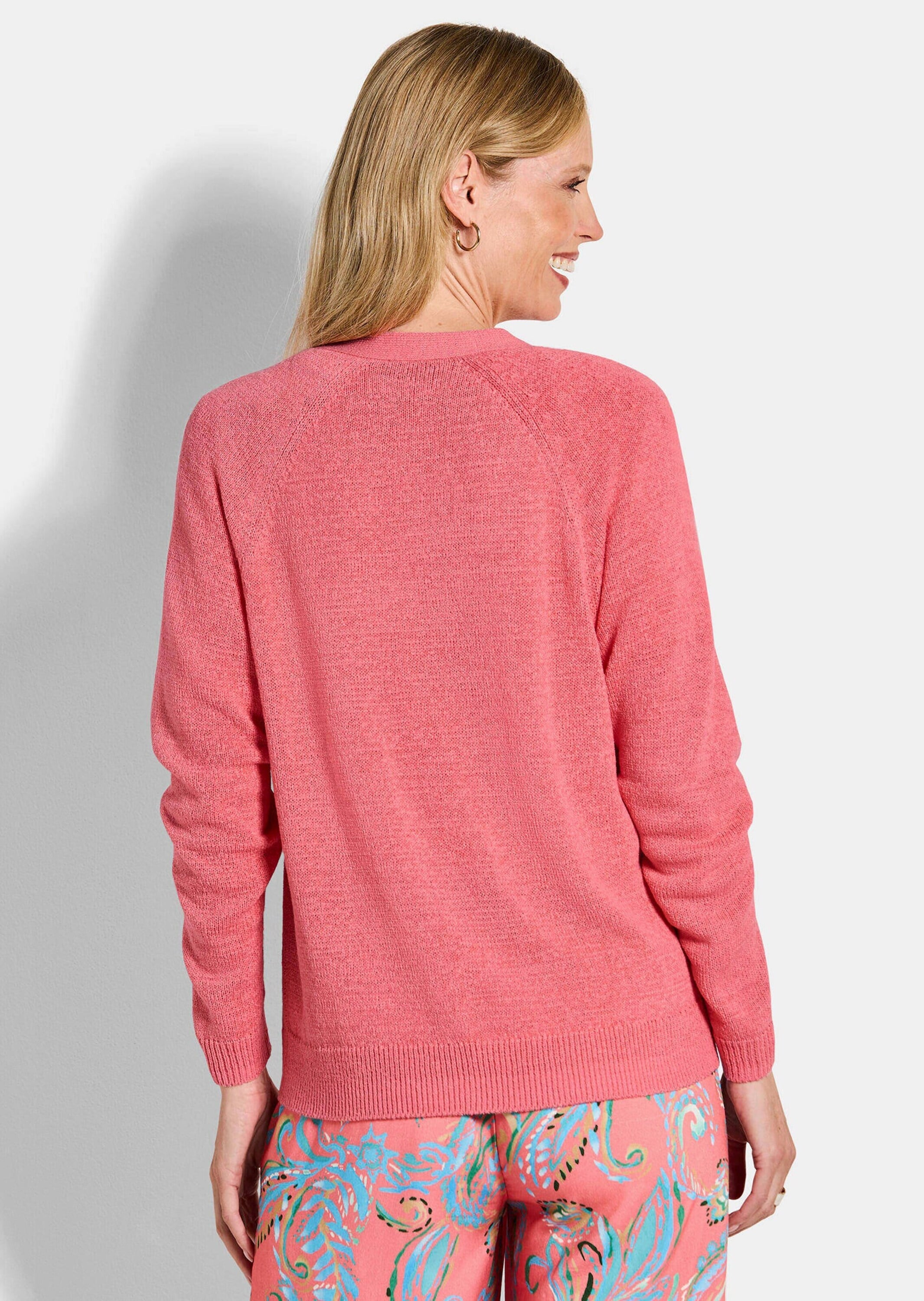 GOLDNER Strickjacke »Strickjacke mit Strickbandblende« aus Bändchengarn gestrickt