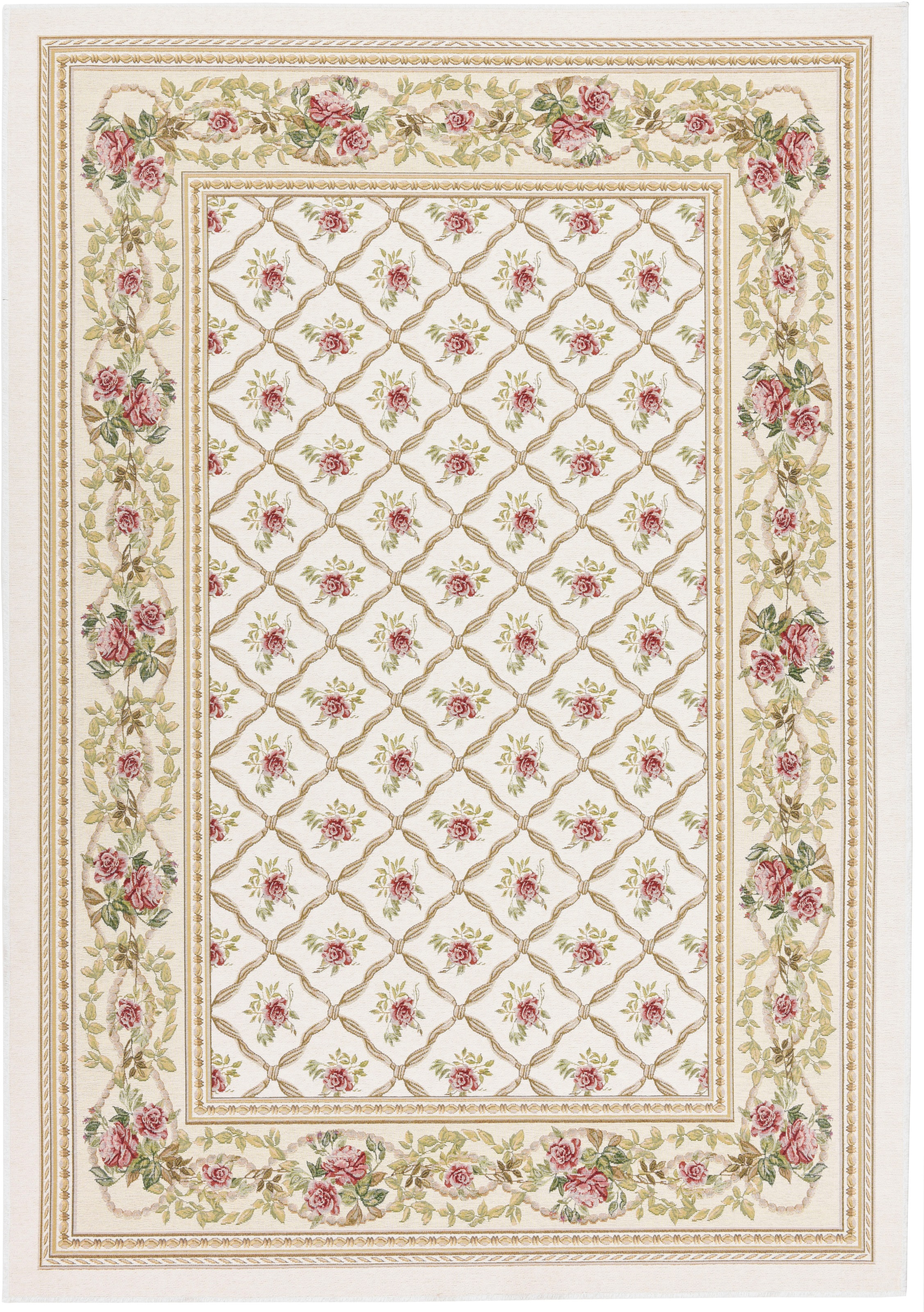 THEKO Teppich "Flomi Rose Garden" rechteckig 4 mm Höhe Flachgewebe, romatis günstig online kaufen