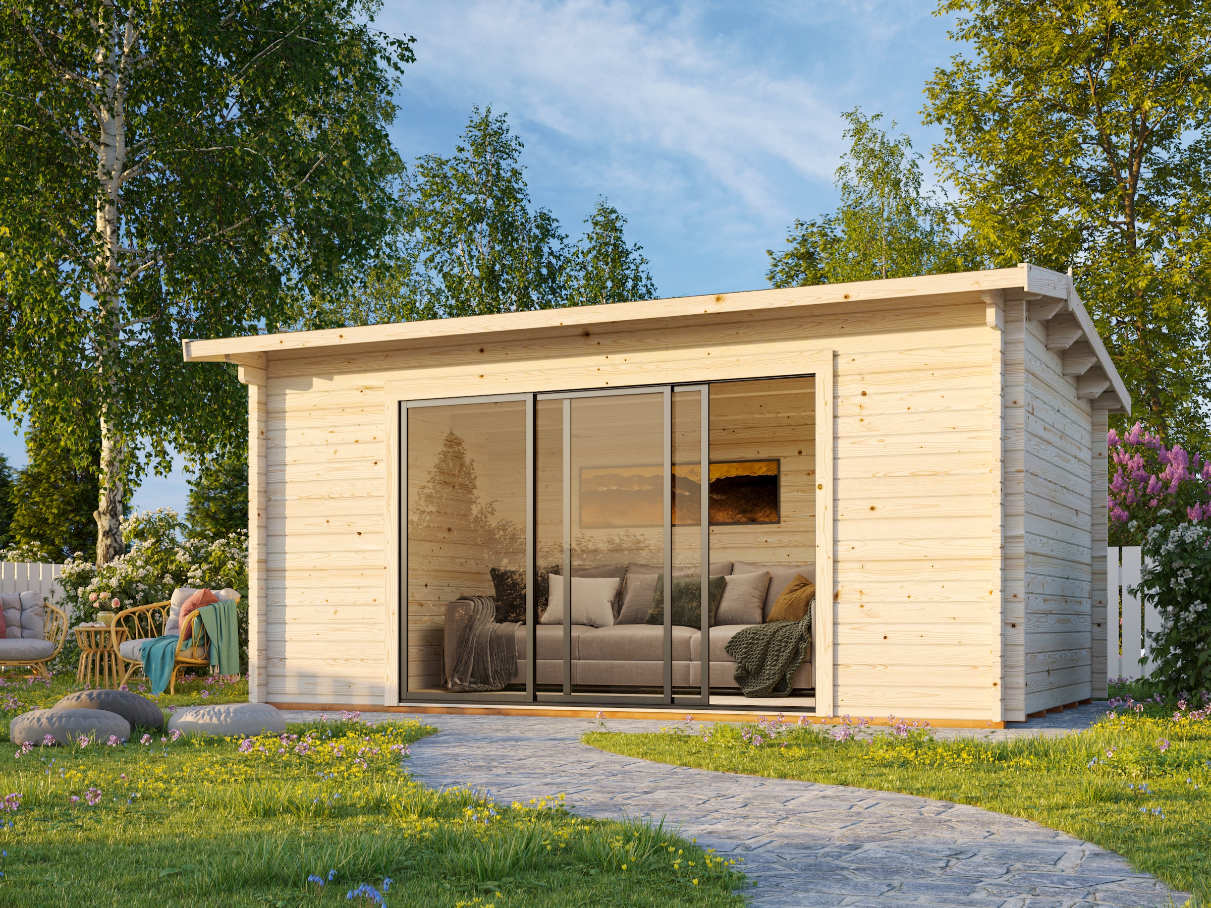 Palmako Gartenhaus »Ines 13,7 m², Slide«