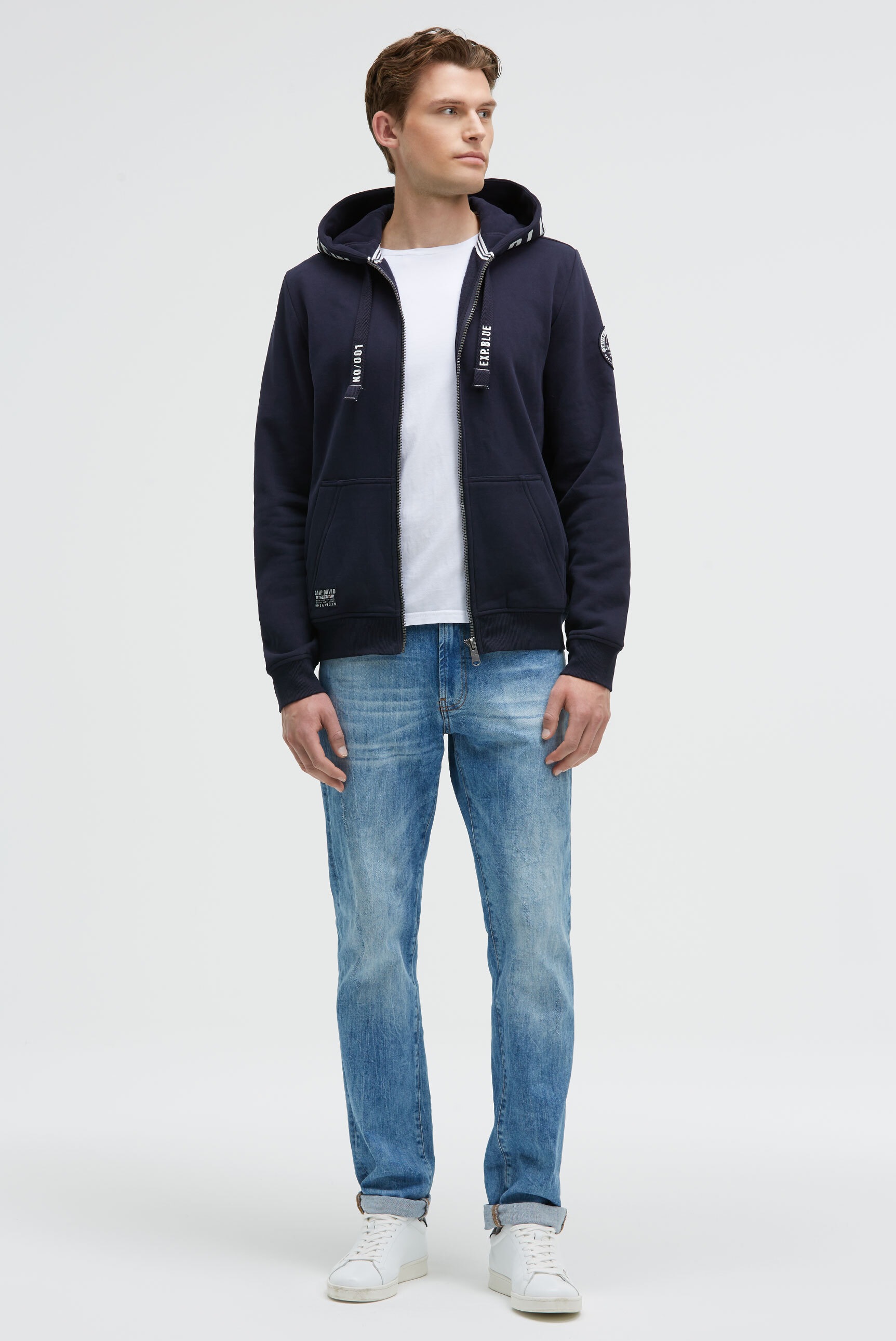 CAMP DAVID Kapuzensweatjacke mit Baumwolle