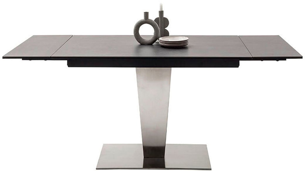 MCA furniture Esstisch »PESARO Auszugstisch mit Säule 120-180 cm«, (Einzelstück), Keramik,Edelstahl,Stirnauszug,ausziehbar,Tischplatte 14 mm