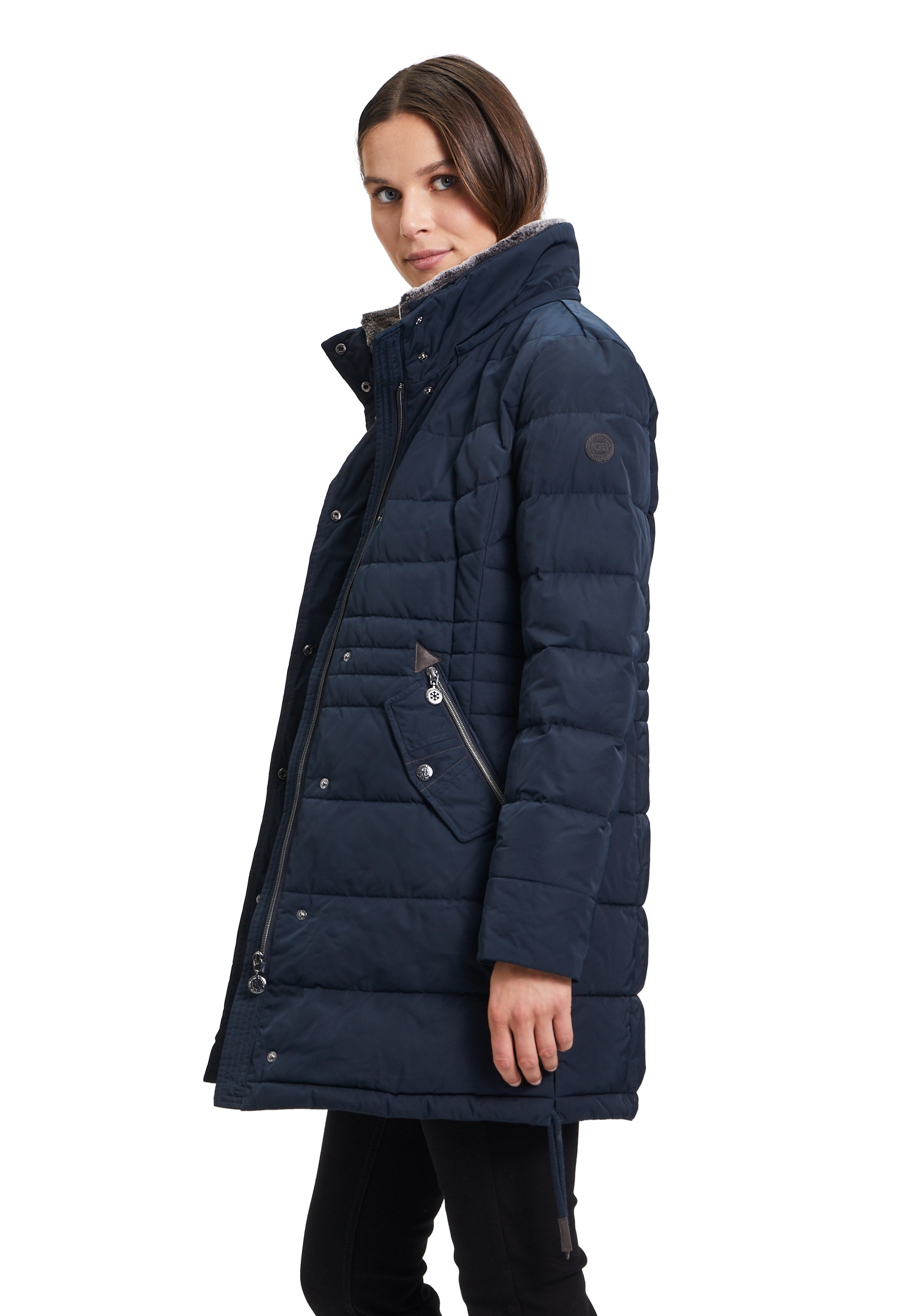 Gil Bret Steppjacke »Damen Steppmantel mit Kunstfellkragen« mit Kapuze