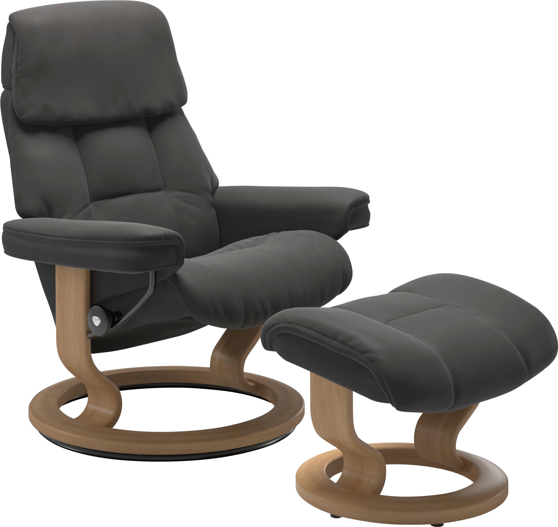 Stressless Relaxsessel "Ruby", (Set, Relaxsessel mit Hocker), mit Classic Base, Größe M, Gestell Eiche, Wenge, Braun & S