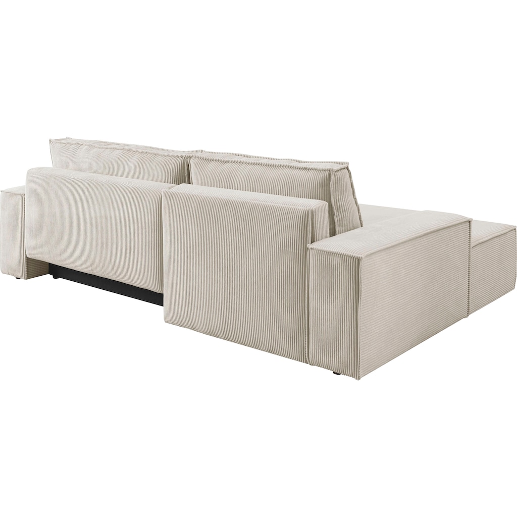 Ecksofa SHERWOOD Schlafsofa, mit Bettkasten, Cord-Bezug